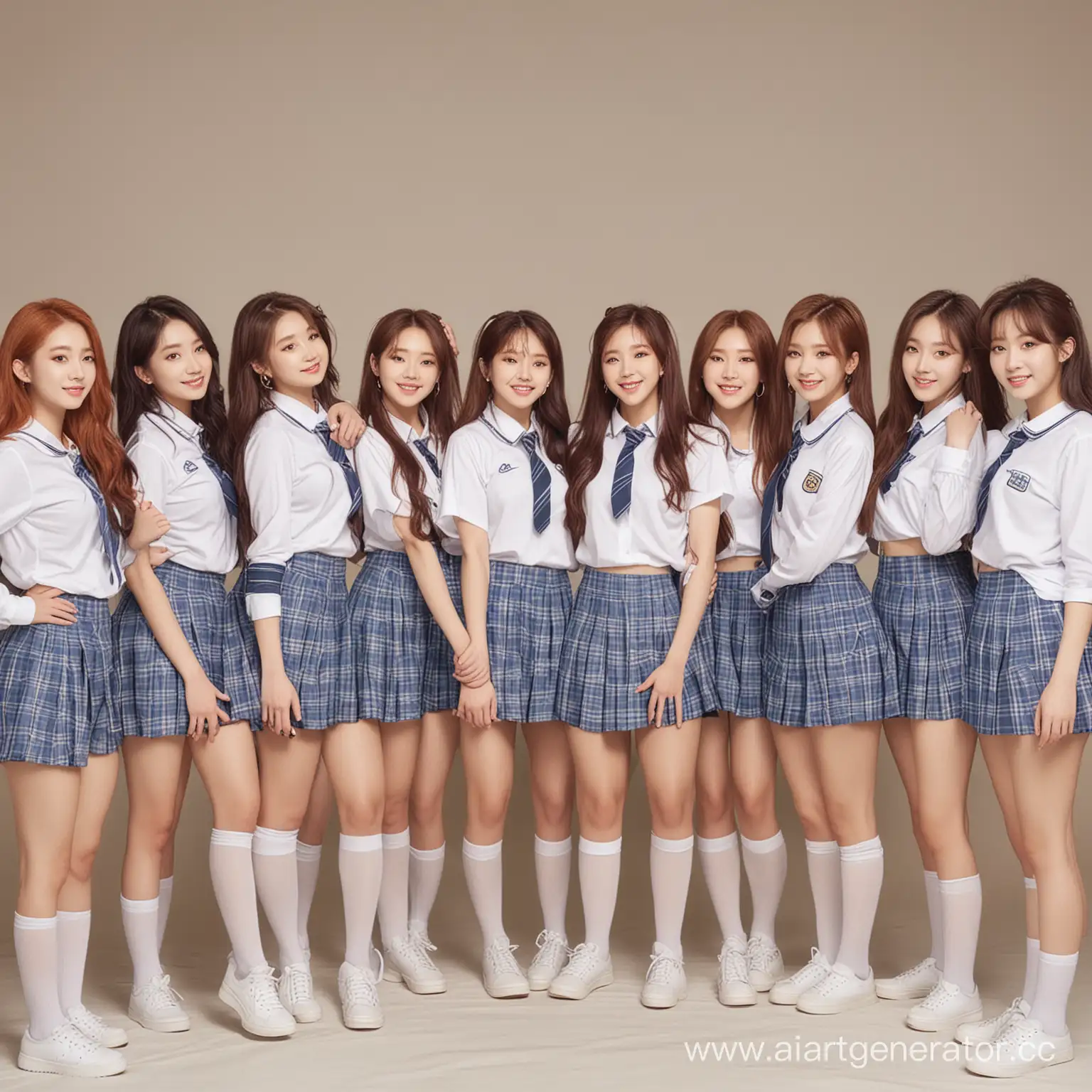 kpop girls group with school gentle concept