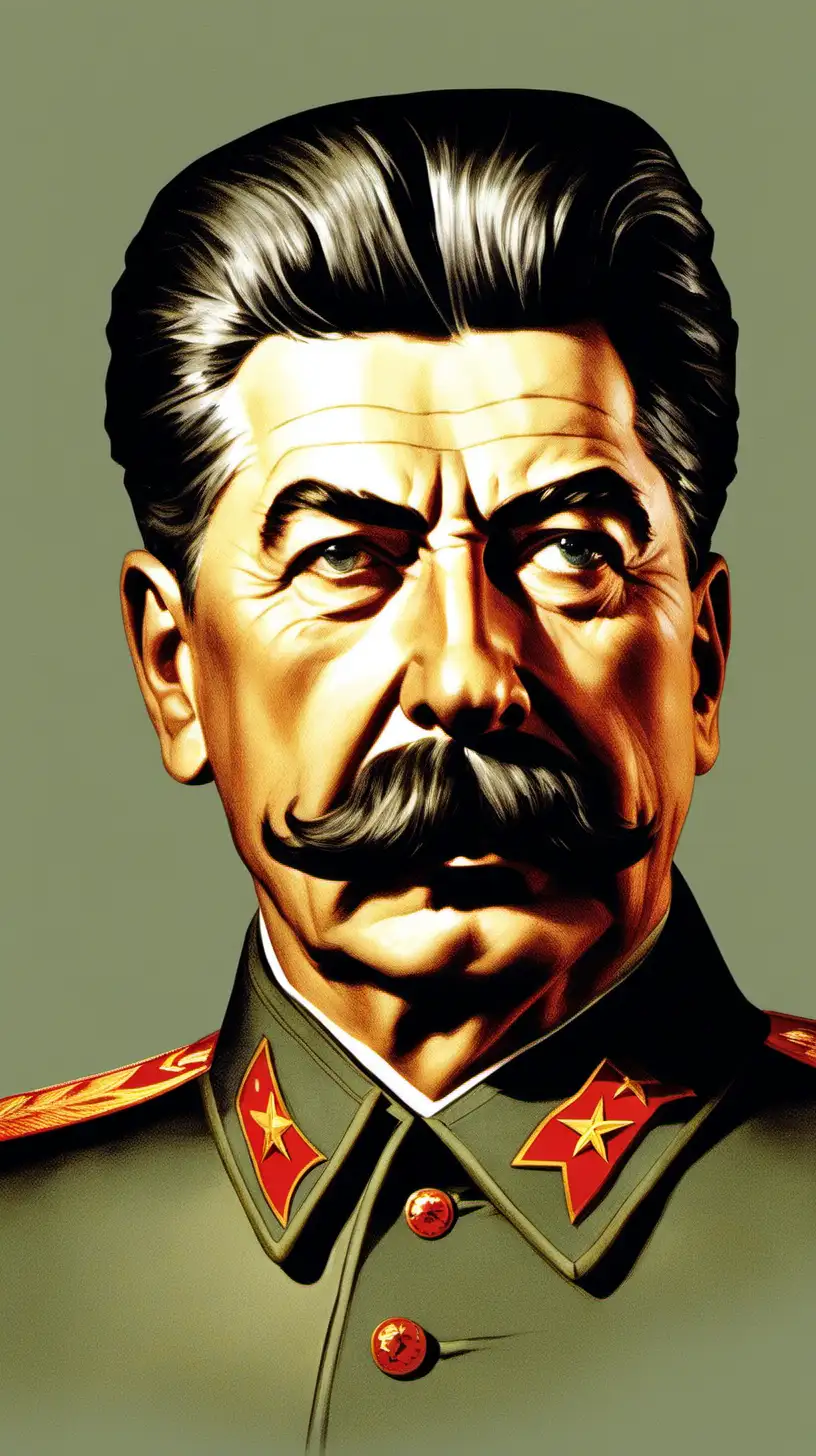 Joseph Stalin Portrait Iconic Soviet Leader in Monochrome
