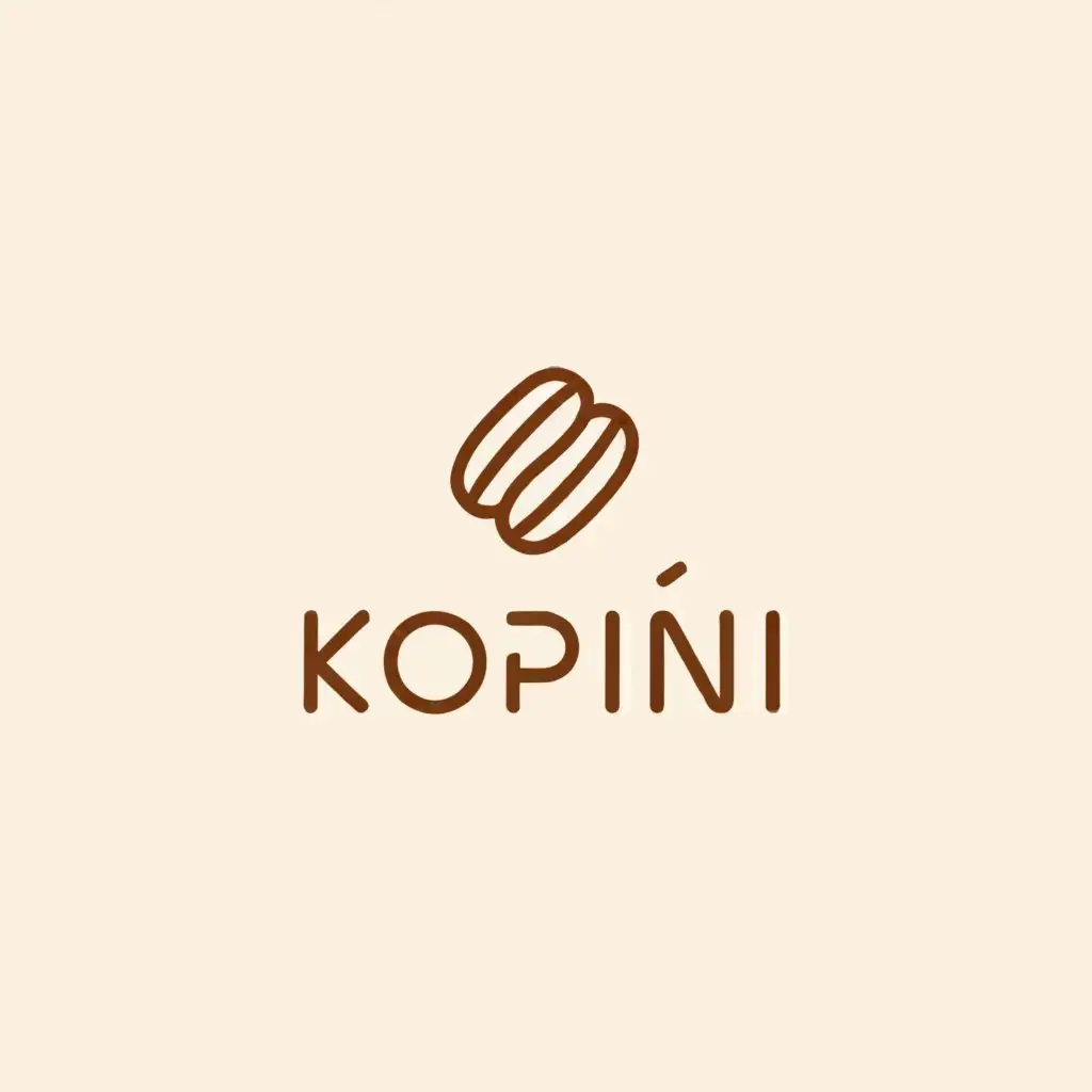 a logo design,with the text "Kopini", main symbol:coffee beans,Minimalistic,be used in Restaurant industry,clear background
