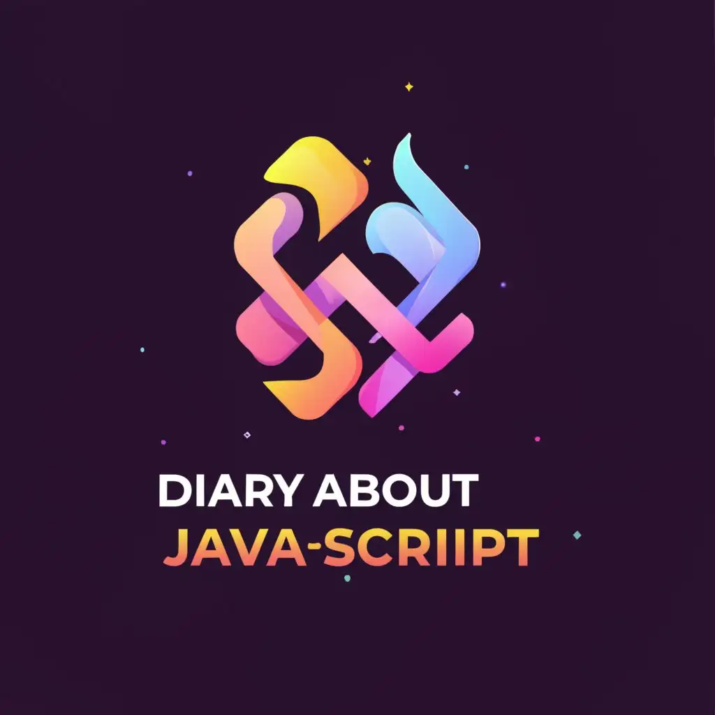 LOGO-Design-for-Diary-about-JavaScript-Gradient-Background-with-Peach-Typography-and-Web-Development-Keywords