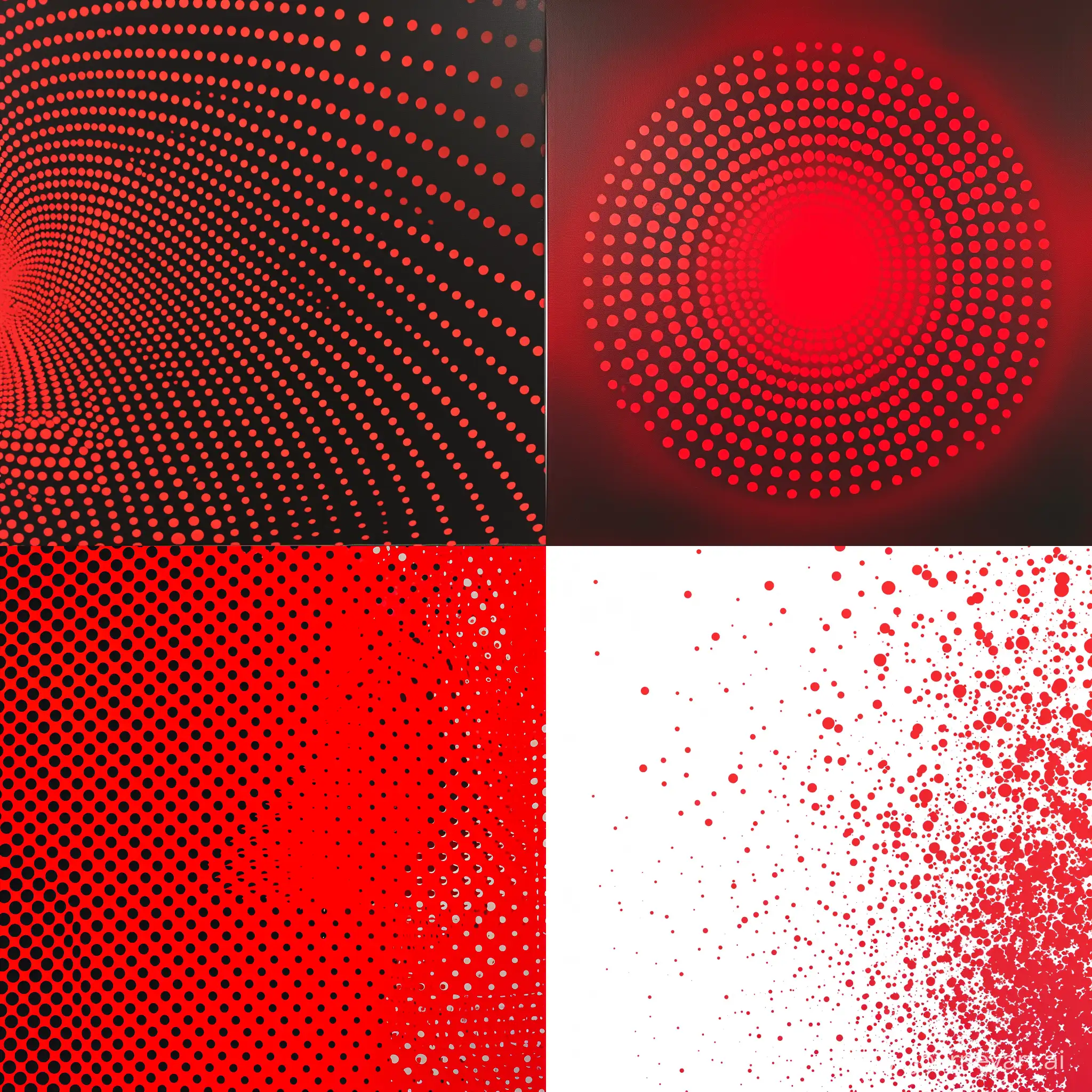 Vibrant-Red-Dots-Pattern-with-Symmetrical-Arrangement-Abstract-Art