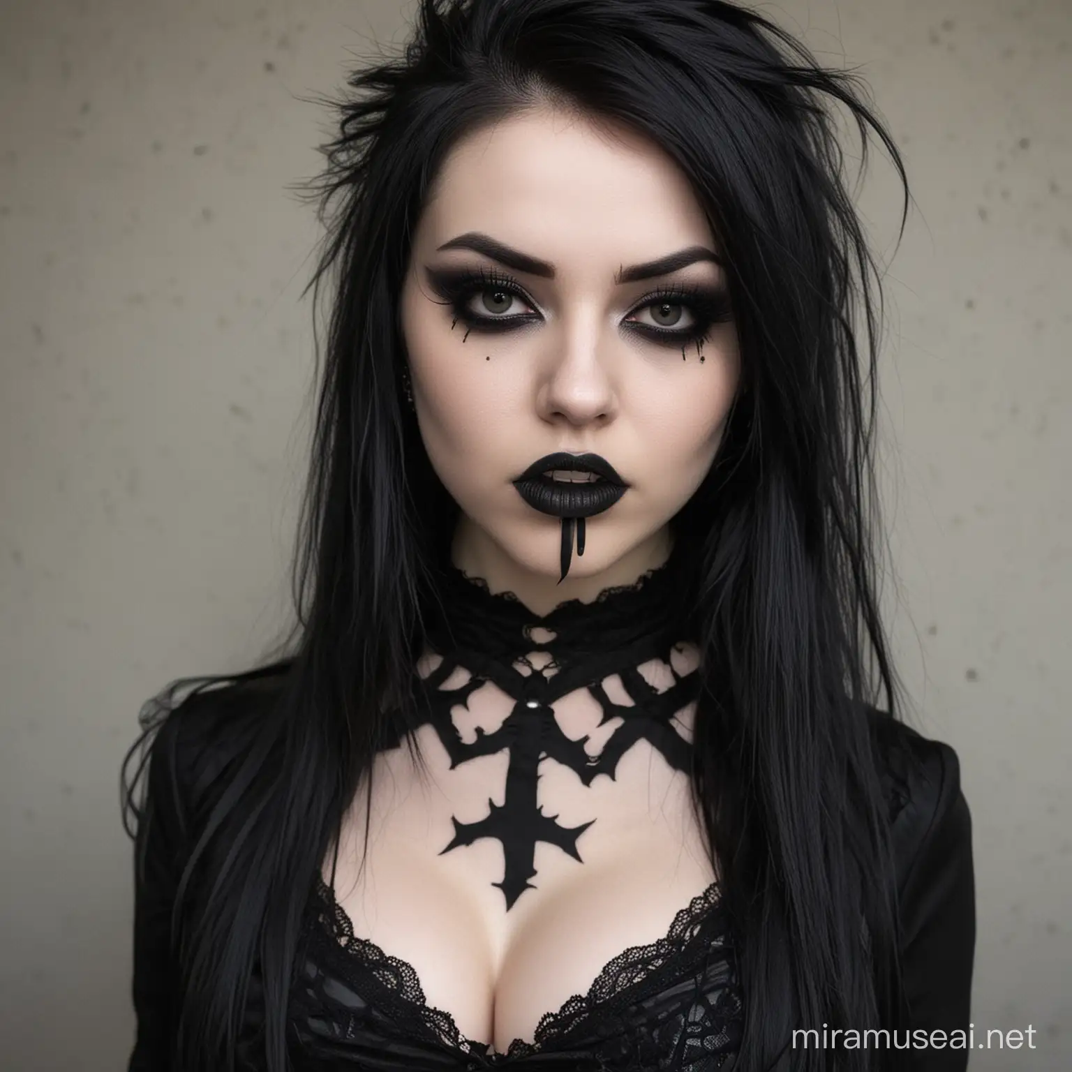 goth girl sexy with mean face but not cute