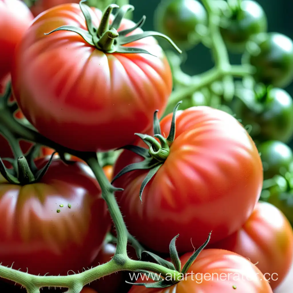 Vibrant-Tomato-Still-Life-Fresh-Produce-with-Leaves-and-Stem