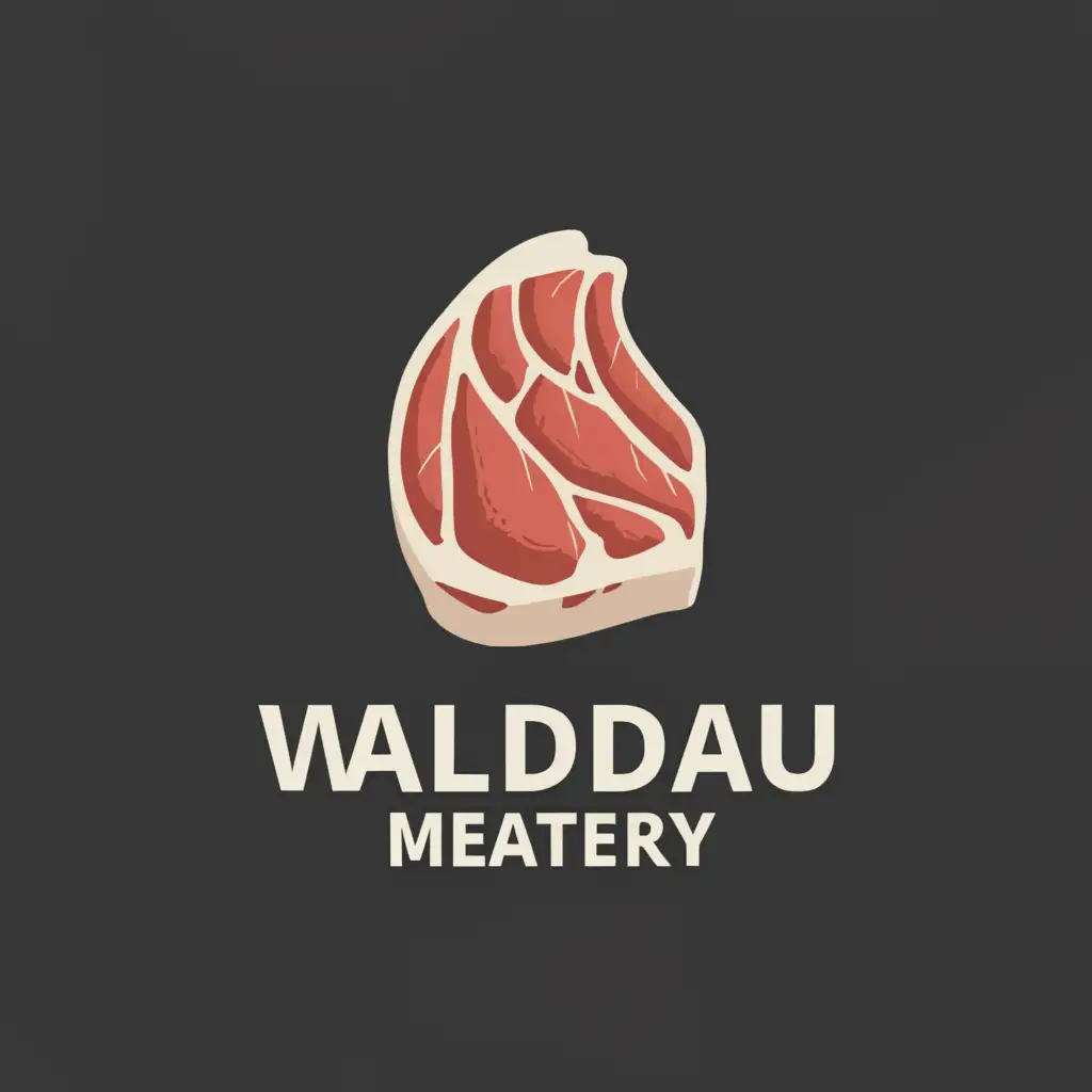a logo design,with the text "Waldau Meatery", main symbol:Meat,Moderate,clear background
