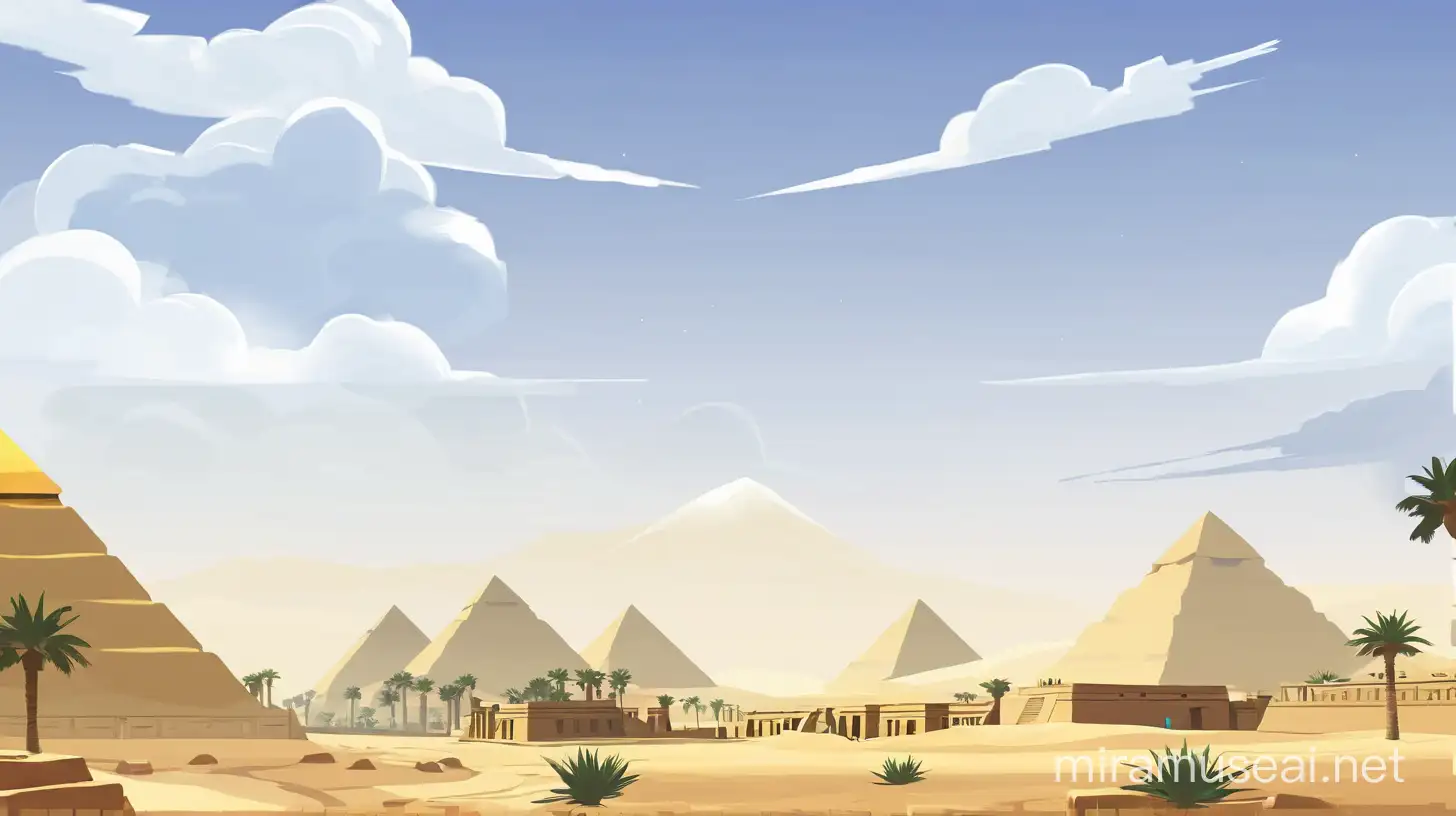 Ancient Egyptian Style Landscape Digital Painting Inspired by Video Game Design