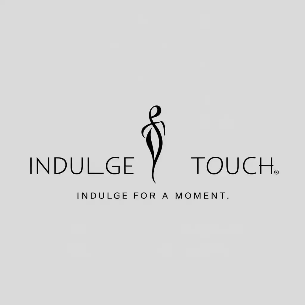 Design a logo, themed as 'Indulge in a Moment', with feminine colors and black-and-white minimalist style.