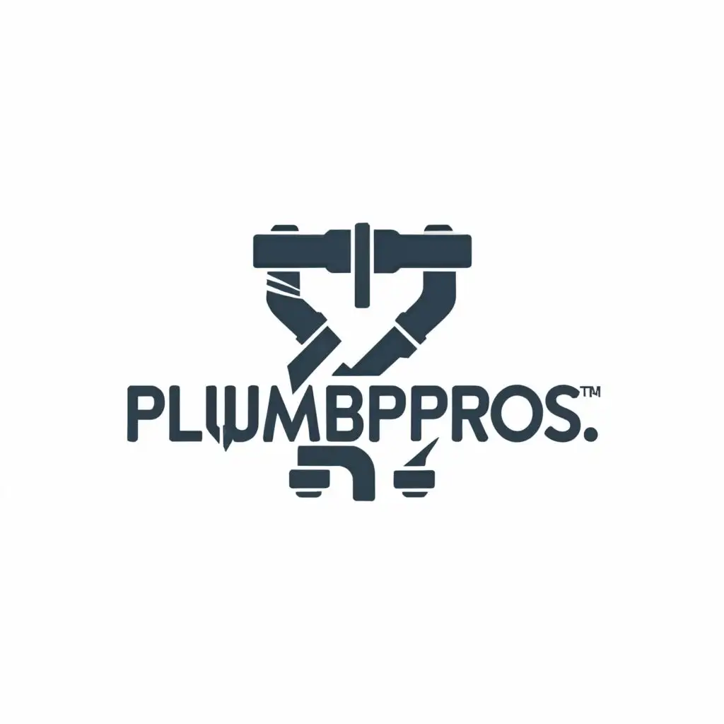 a logo design,with the text "PlumbPros", main symbol:main symbol is a broken water pipe,Moderate,clear background