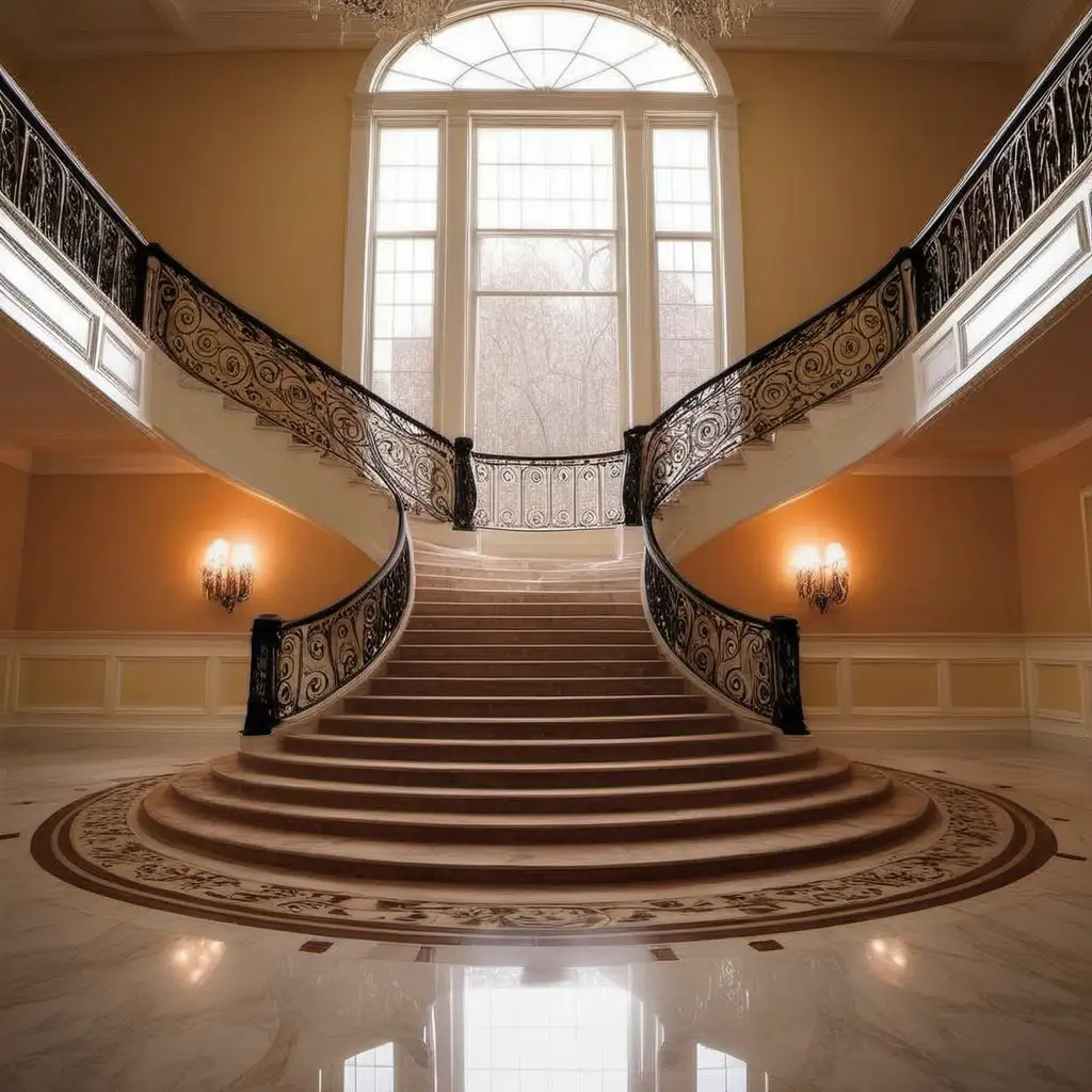 Luxurious Mansion Staircase with Elegant Design