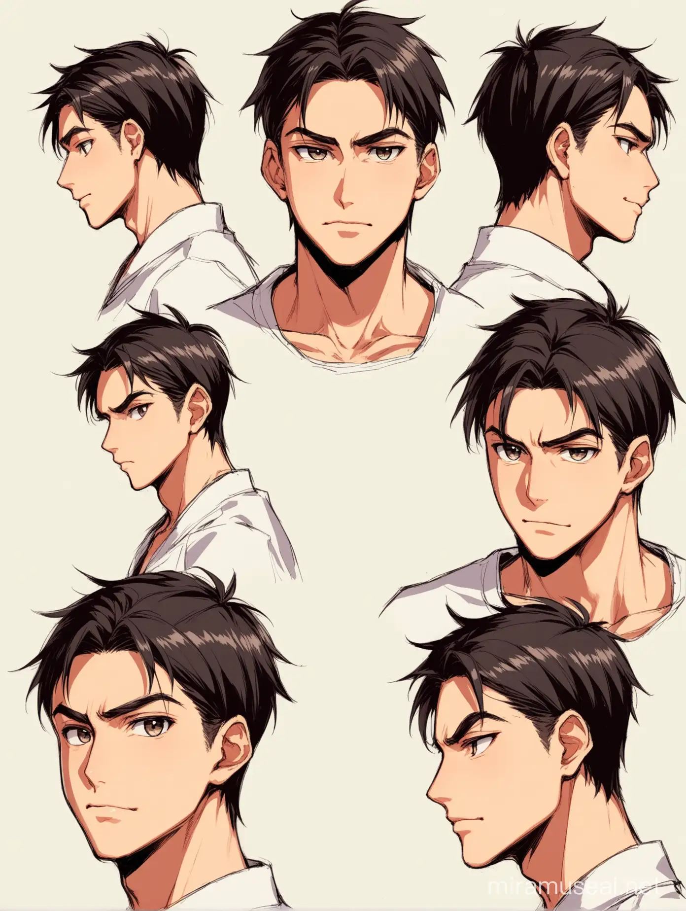 francis mosses from that's not my neighbour as a hot anime man in different cool face angles