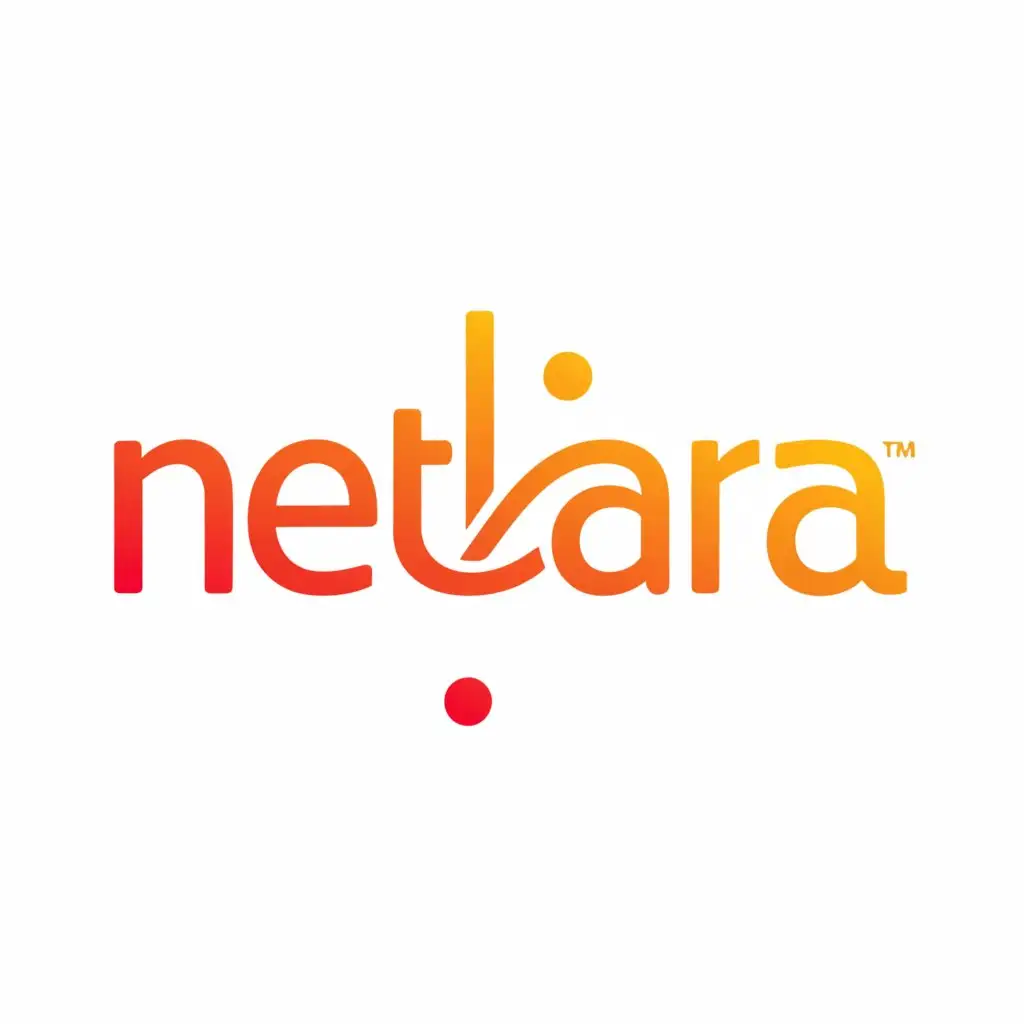 a logo design,with the text "netlara", main symbol:text:netlara , gradient : orange, only text,Moderate,clear background