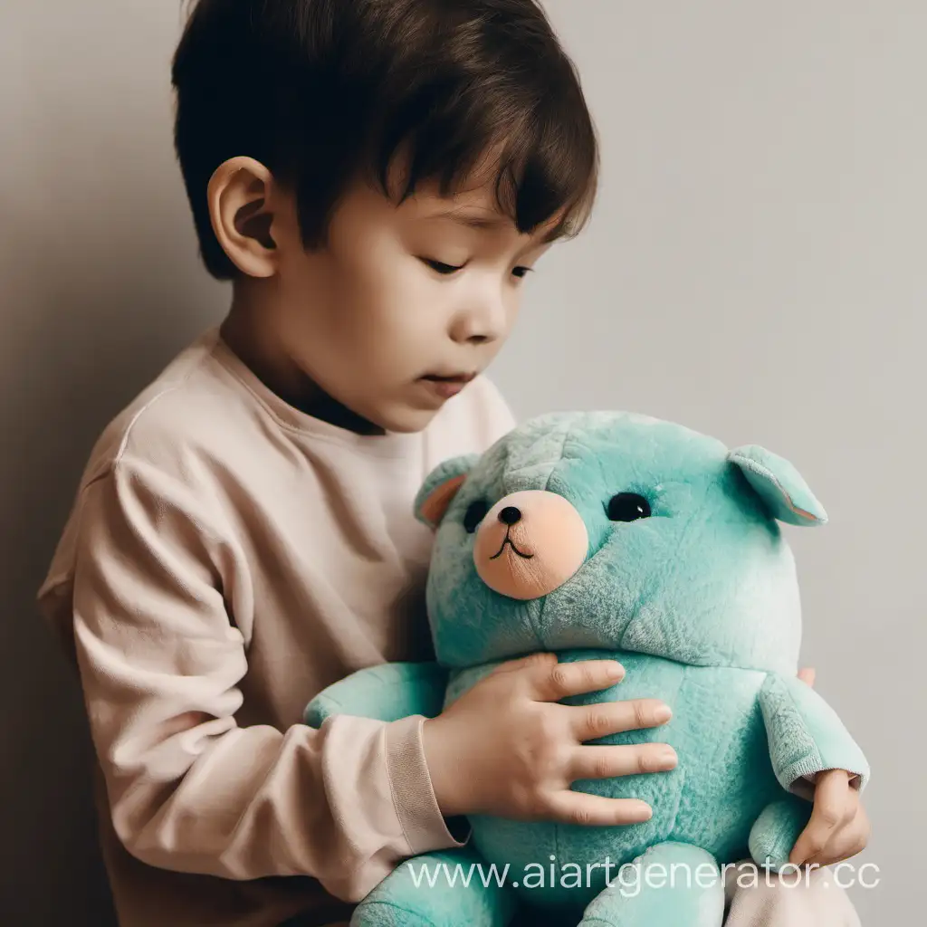 Ребенок держит плюшевую игрушку