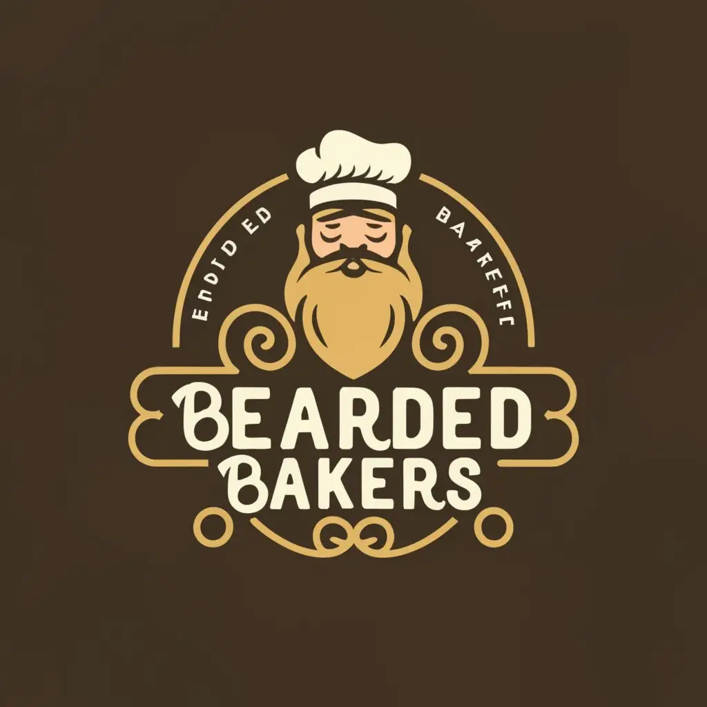 a logo design,with the text "bearded bakers", main symbol:bearded dessert,Moderate,clear background