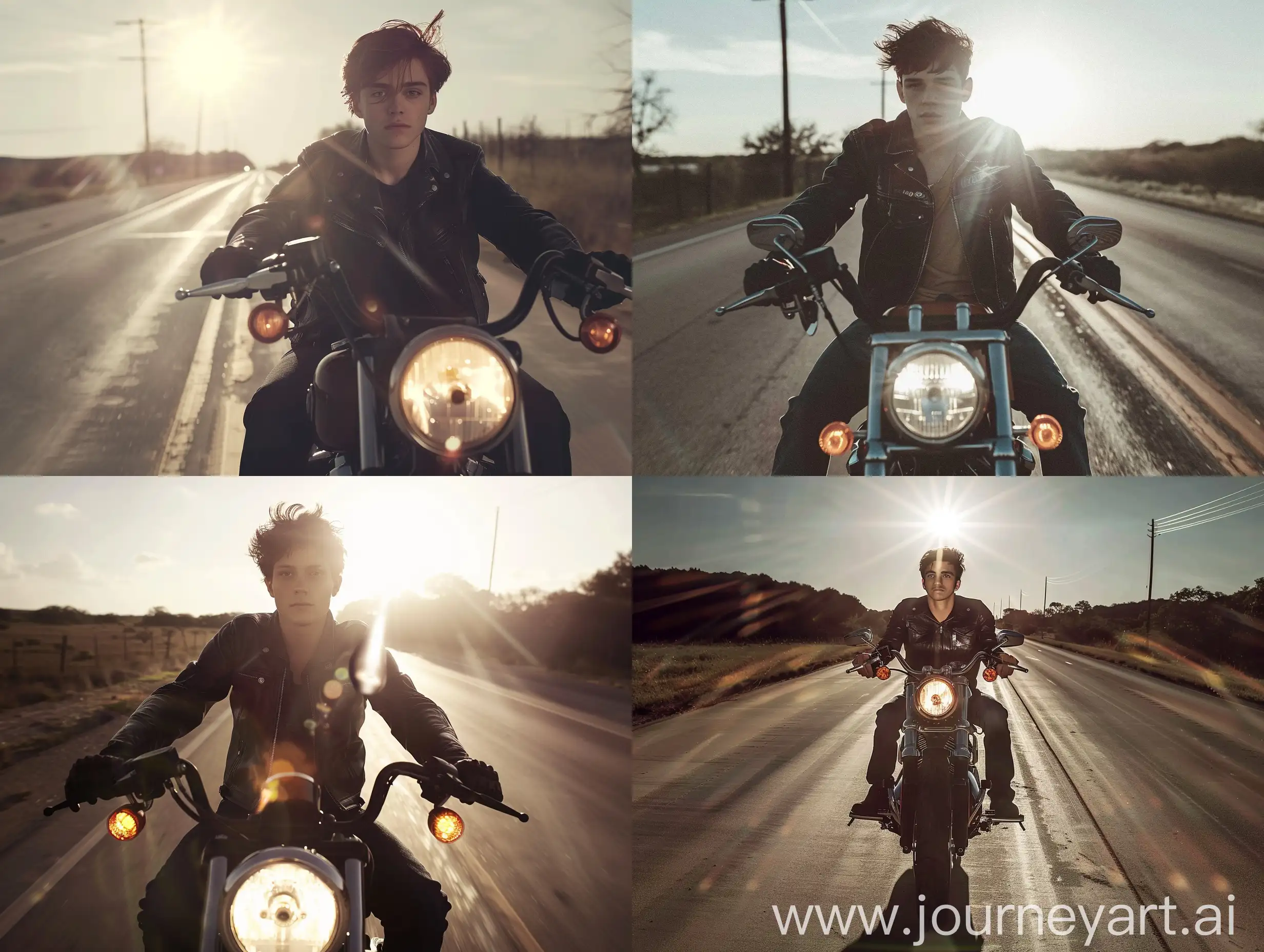 Texas-Sunshine-Young-Man-on-Harley-Davidson-Motorcycle