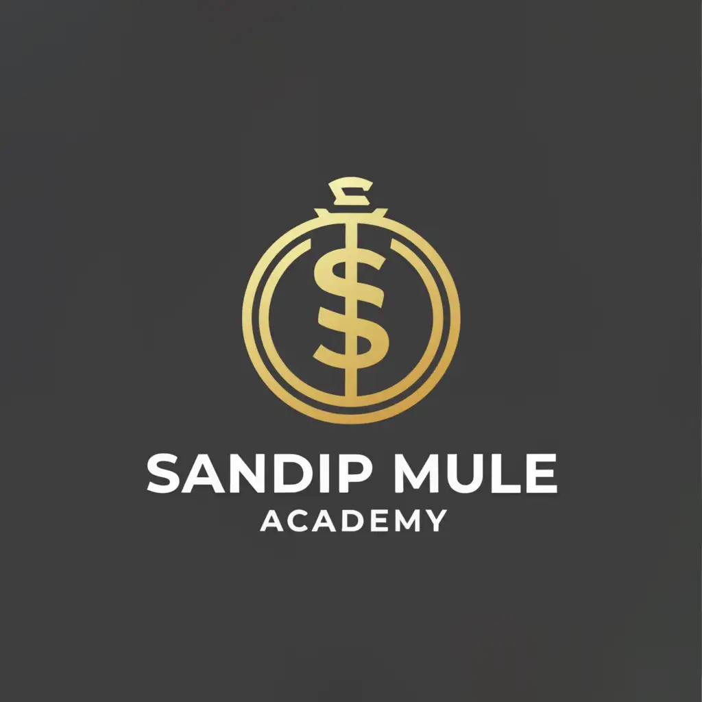 a logo design,with the text "sandip mule academy", main symbol:money,complex,be used in Finance industry,clear background