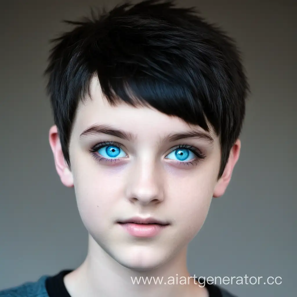 подросток с голубыми глазами короткая стрижка темные волосы 
