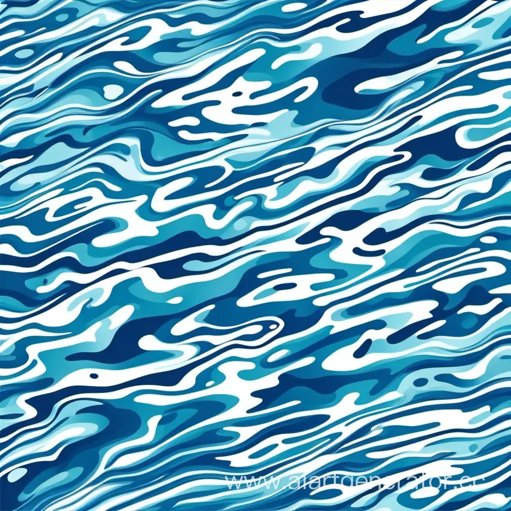 WATER blue white camouflage PATTERN, liquid water vector pattern