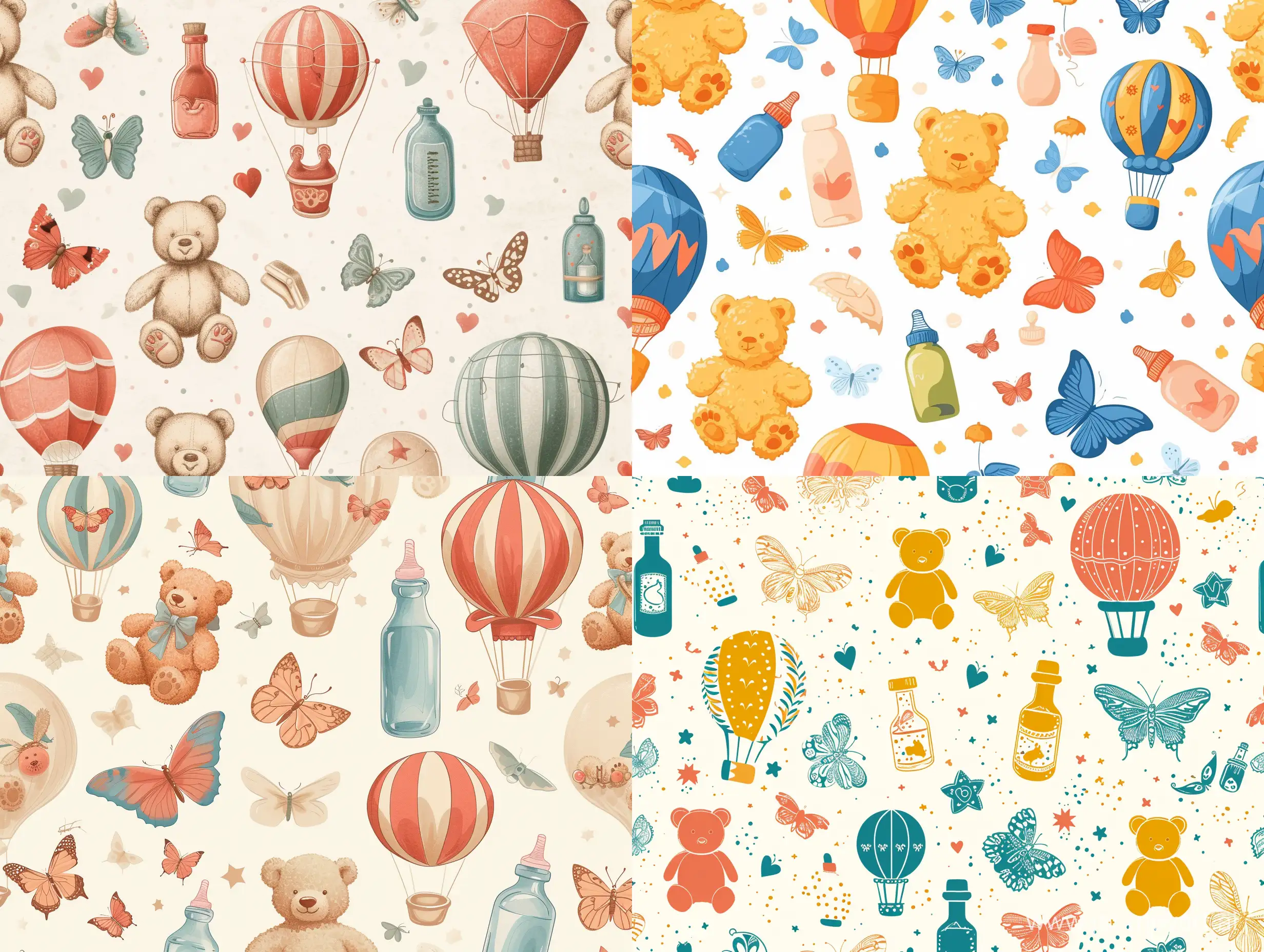 Whimsical-Teddy-Bear-Texture-with-Butterflies-Hot-Air-Balloons-and-Baby-Bottles