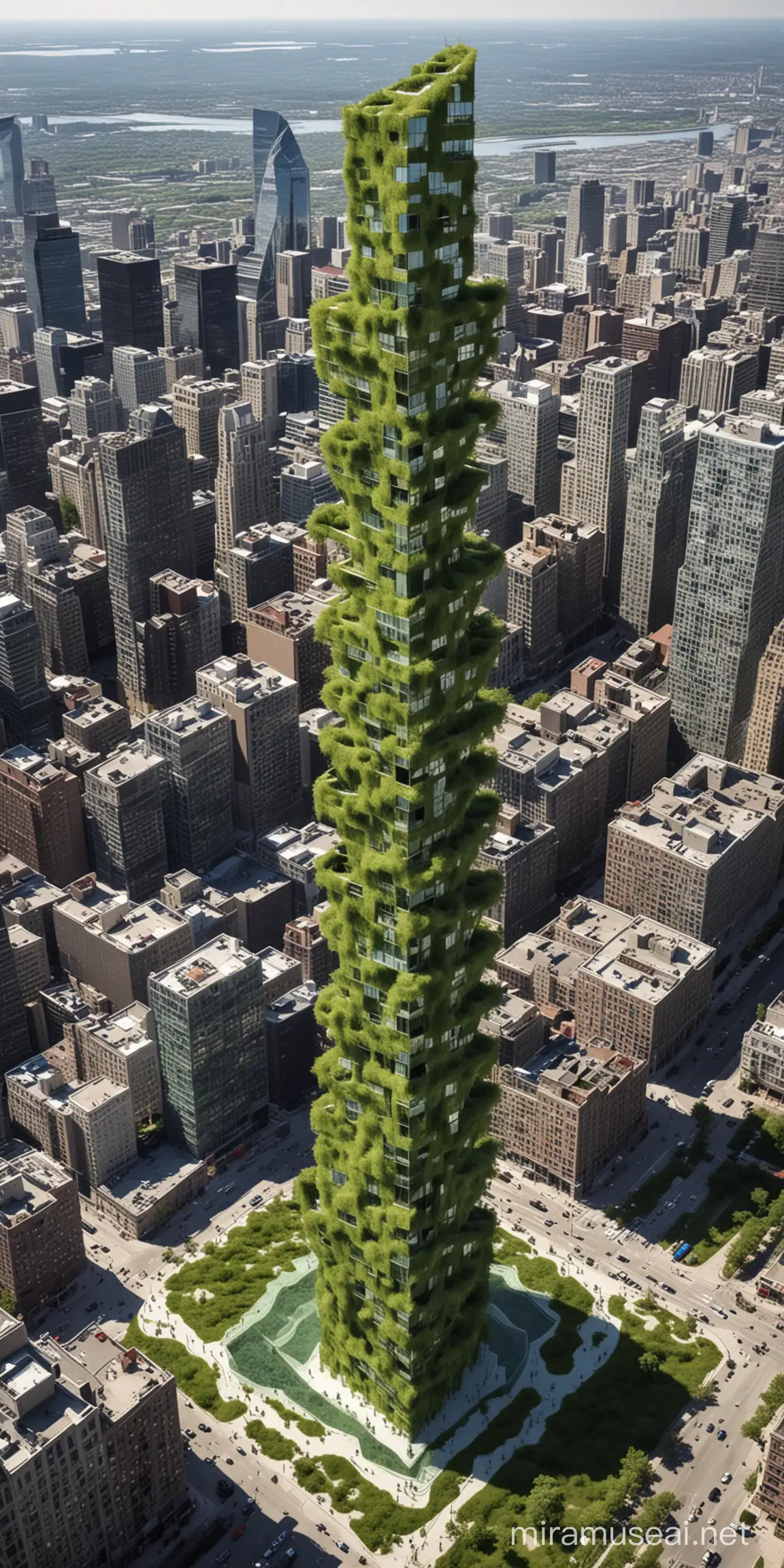 EcoFriendly Montreal Skyscraper with Tree Design and Sustainable Features