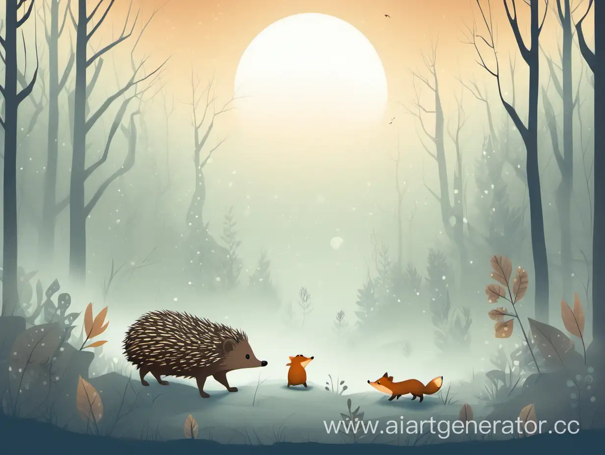 Enchanted-Encounter-Hedgehog-Meets-Friends-in-the-Fog