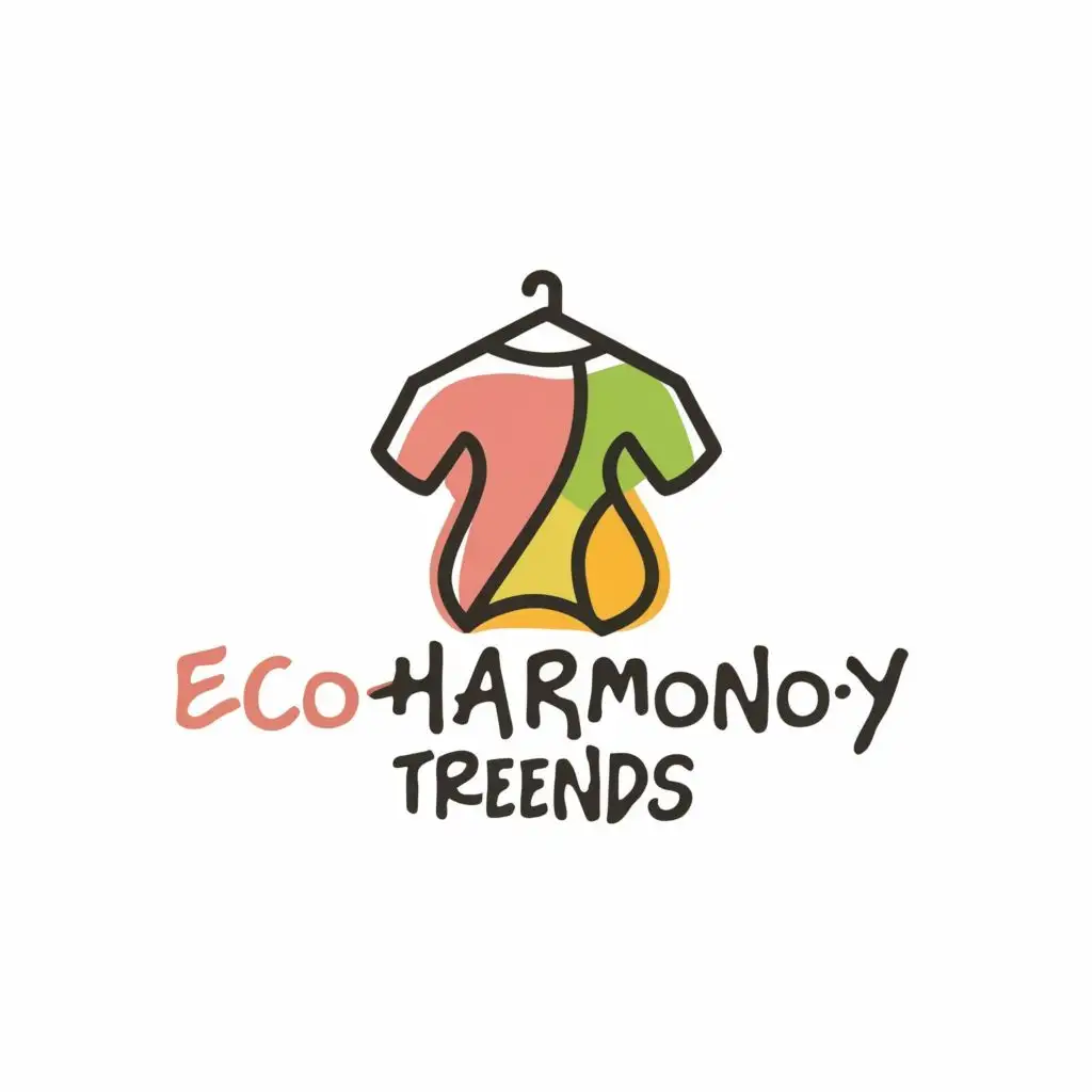 logo, cloth fashion and sustainability, with the text "ecoharmony trends", typography, be used in Home Family industry