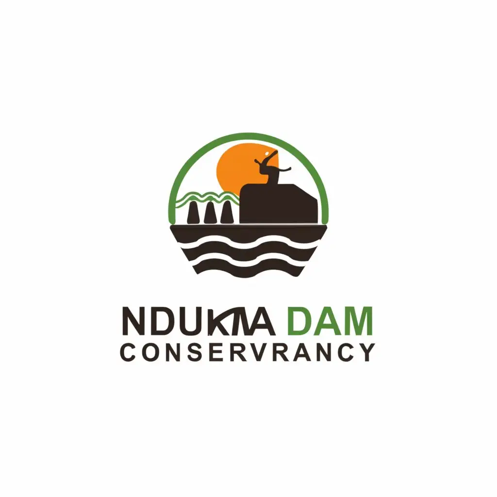 a logo design,with the text "Ndukuma Dam Conservancy", main symbol:Dam and athlete,Moderate,be used in Nonprofit industry,clear background