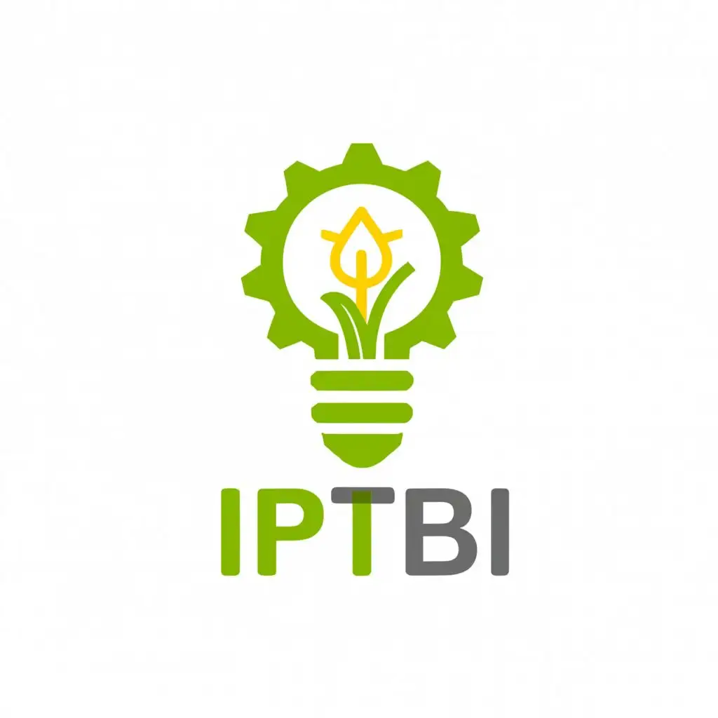 logo, LIGHT BULB, GEAR AND GROW, with the text "IPTBI", typography