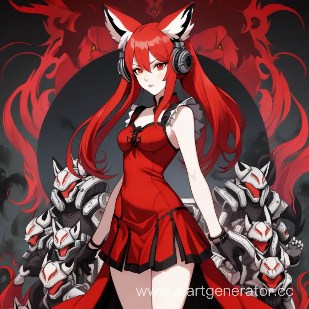 Mystical-NineTailed-Fox-Girl-in-Red-Dress-amidst-the-Shadows-of-DOOm