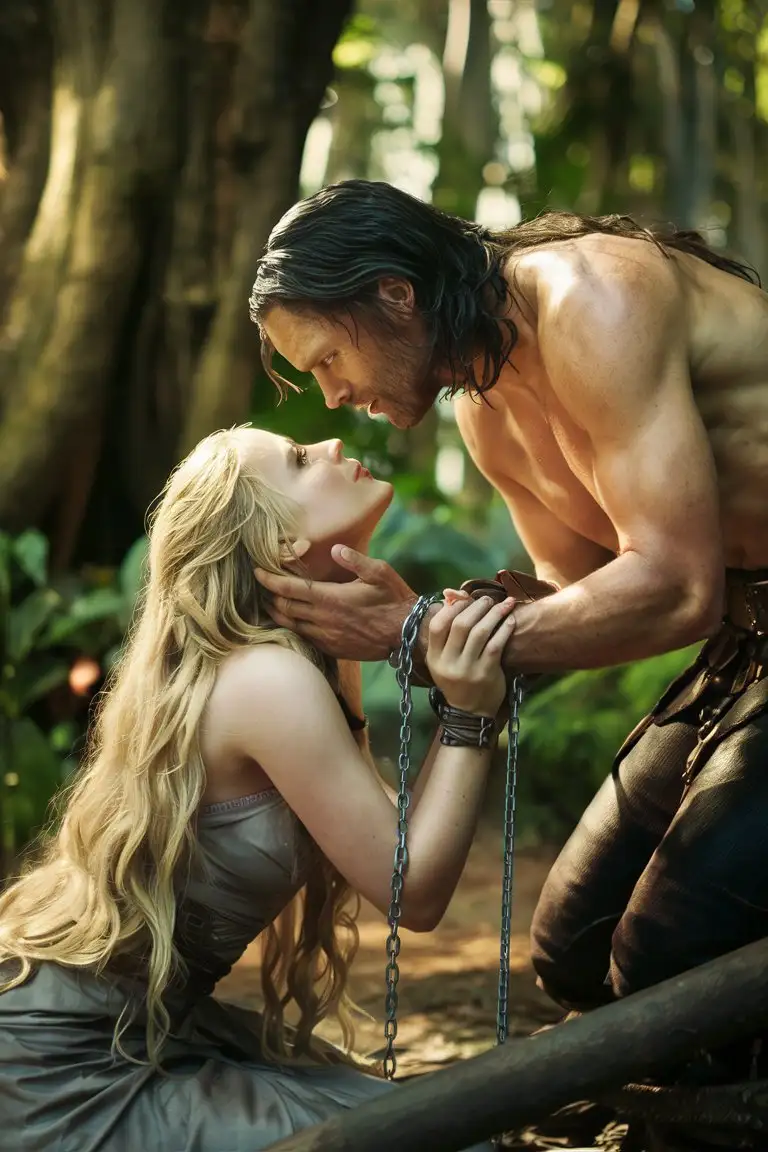 Barbarian-Warrior-Henry-Cavill-Claims-Sultry-Blonde-Bride-in-Forest-Setting