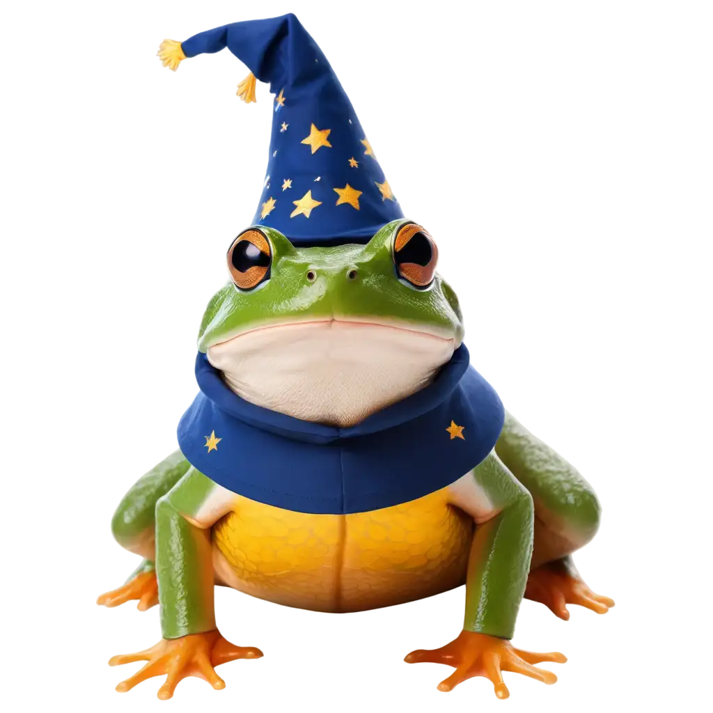 Enchanting PNG Image of a Frog Wearing a Wizard Hat Captivating Digital ...