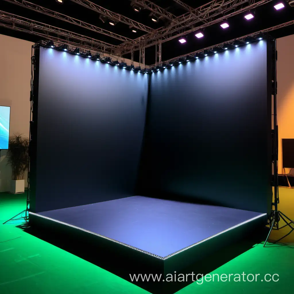 Угловая  фотозона из светодиодного экрана Absen P2.5 мм. со светодиодным полом снизу, по середине должна быть надпись "PlasmaOnLine" техническое оснащение мероприятий