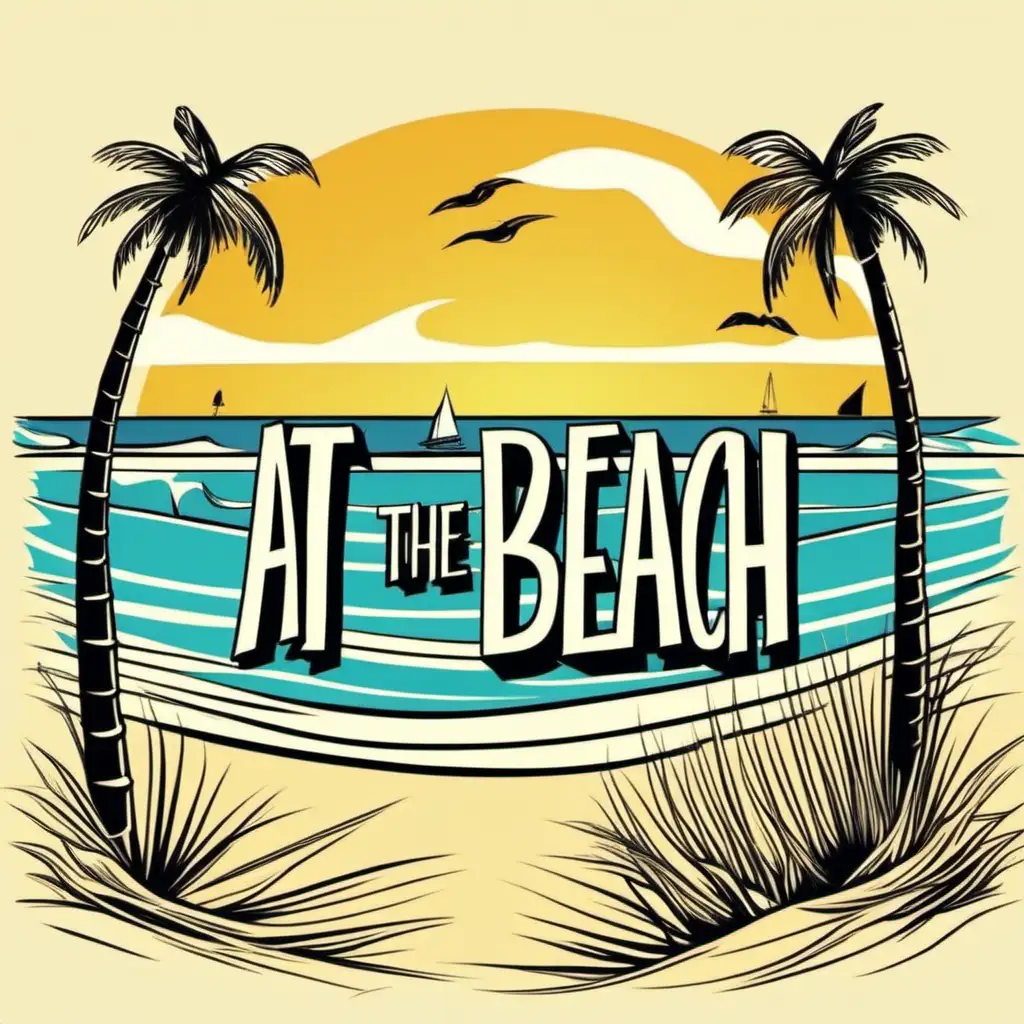 Fun Day at the Beach Vector Art with Typography
