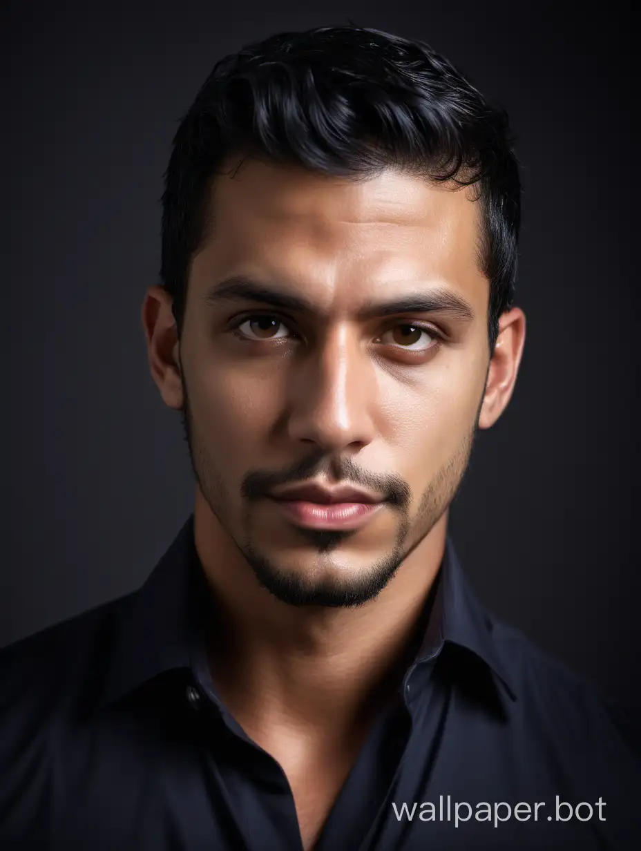 beautiful Latin man, 30 years old, reflexive,  professional photo, artistic,