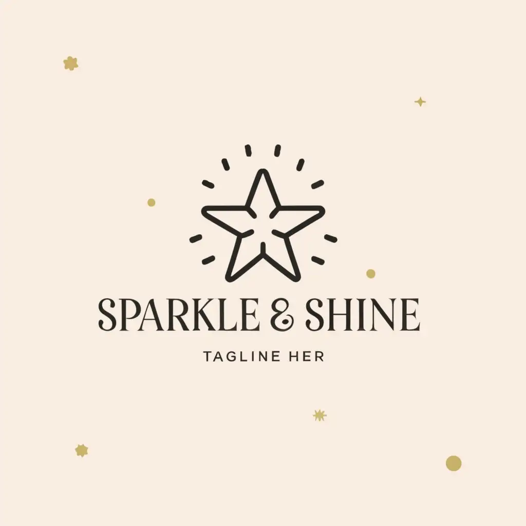 a logo design,with the text "Sparkle & Shine", main symbol:A star,Minimalistic,be used in Beauty Spa industry,clear background