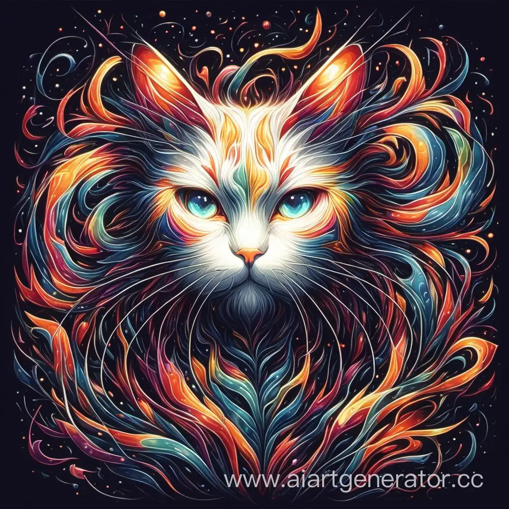 Abstract-Cat-Art-Vibrant-Colors-and-Geometric-Shapes