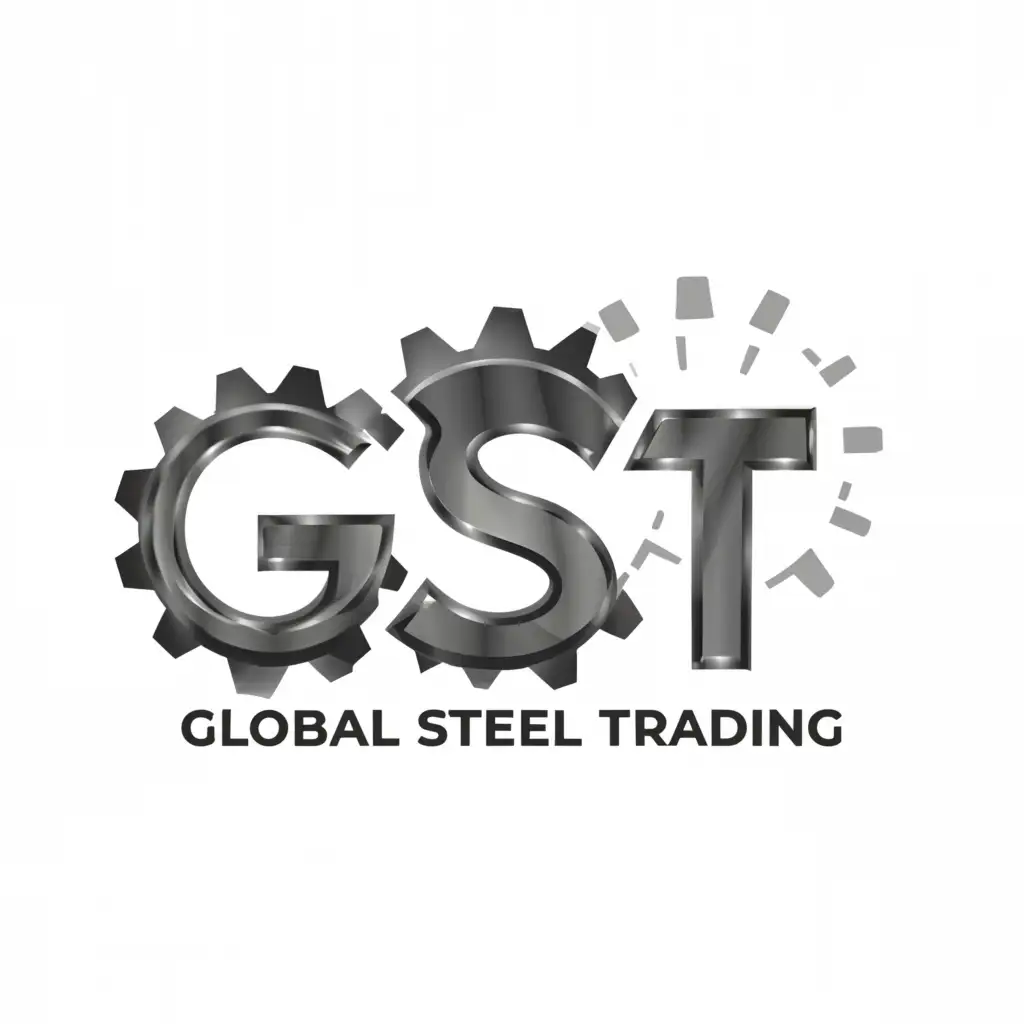 a logo design,with the text "GLOBAL STEEL TRADING", main symbol:GST,Moderate,clear background