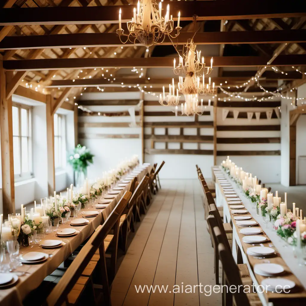 Свадьба стиль рустик светлая деревянное помещение банкет свечи цветы