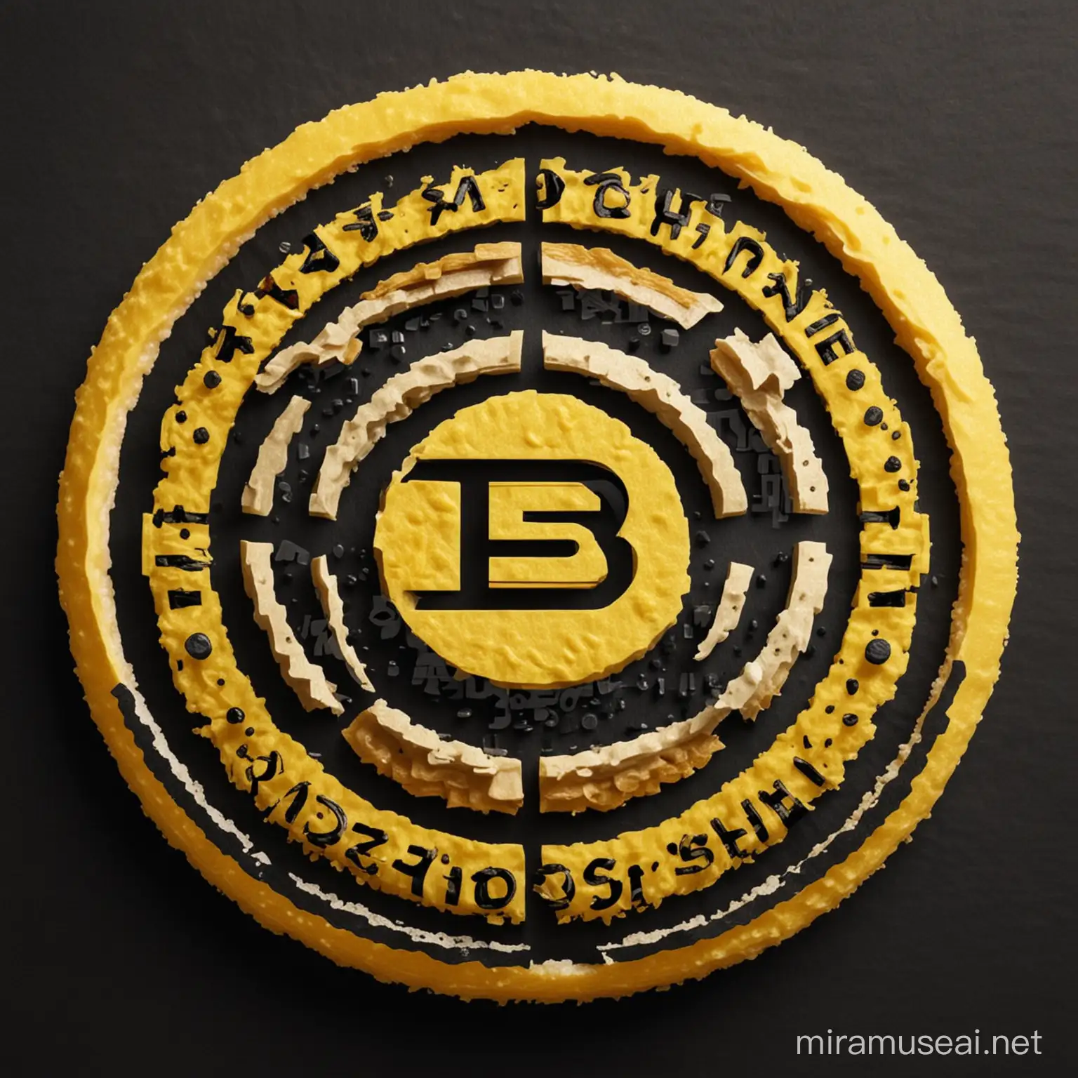 Satoshi Sushi Cryptoinspired HiTech Art in Yellow and Black
