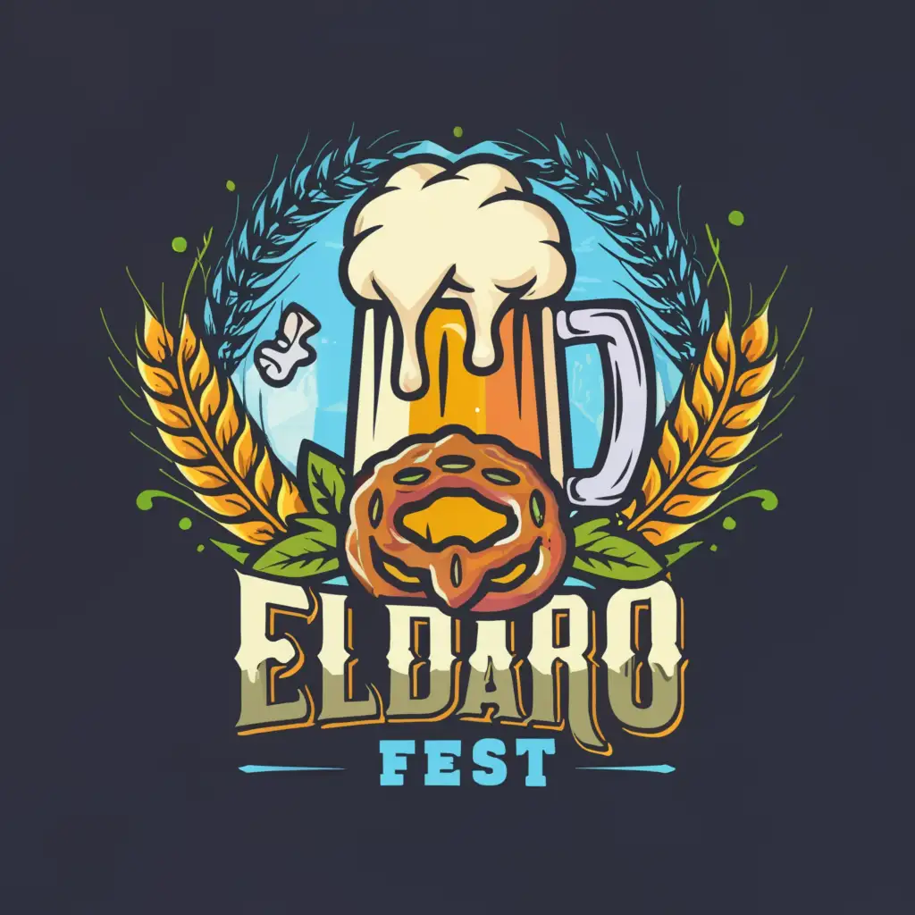 a logo design,with the text "Eldaro Fest", main symbol:Beer, Oktoberfest,complex,clear background