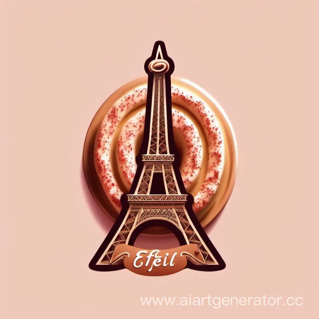 Eiffel-Tower-Dessert-Logo-Iconic-Parisian-Landmark-Rendered-as-Delectable-Treat