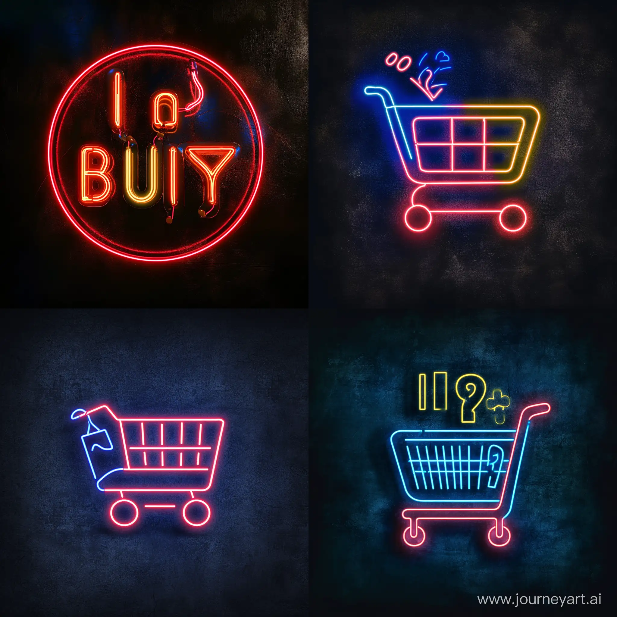 “Я покупаю” in neon style