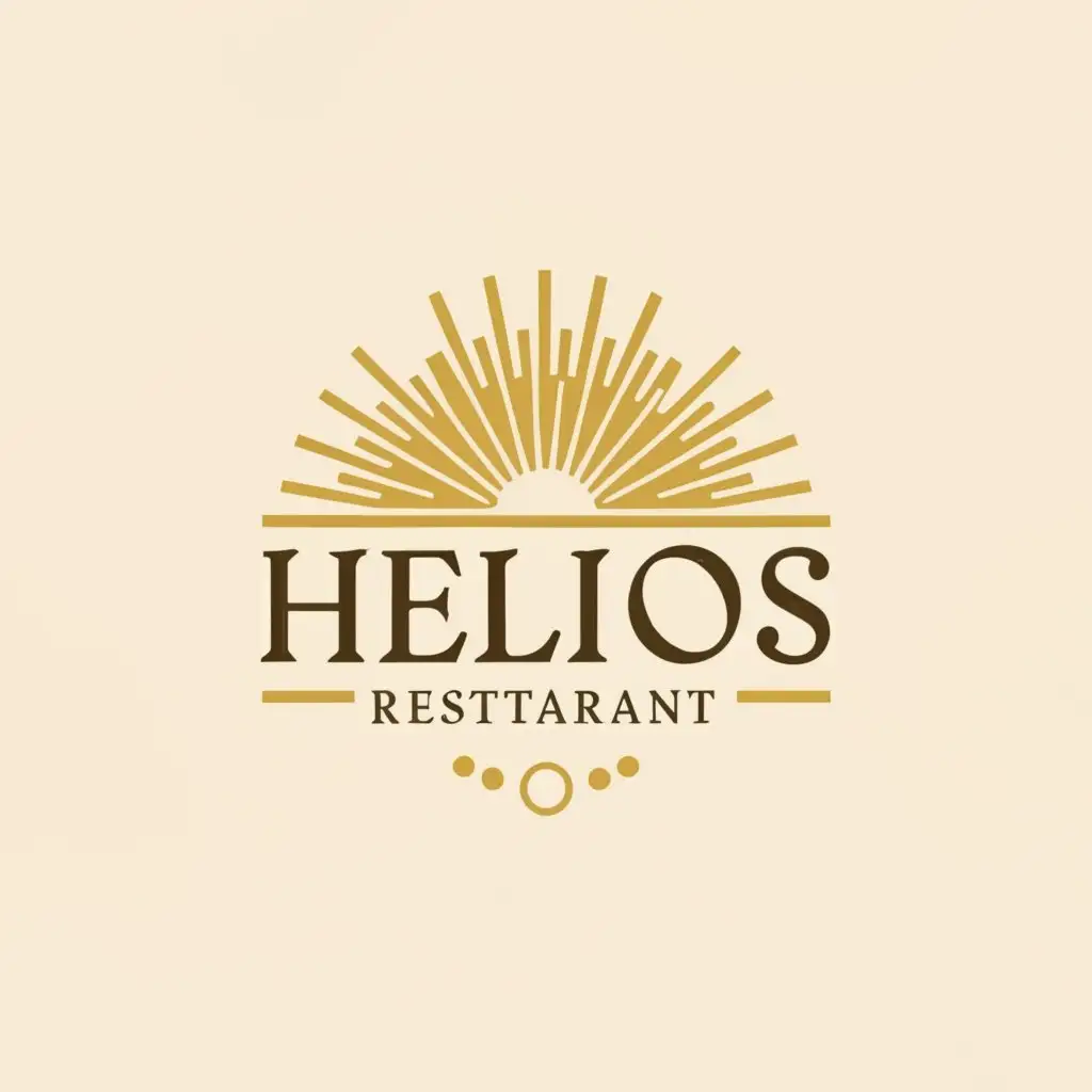 a logo design,with the text "Helios", main symbol:Sun,Moderate,be used in Restaurant industry,clear background