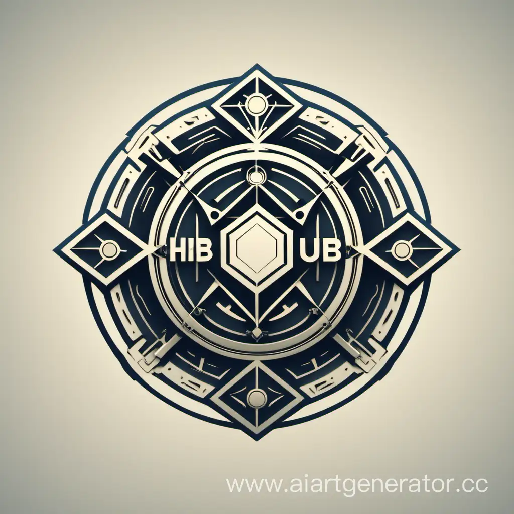 Symmetrical-Artificer-Hub-Design-with-Emblem-on-Empty-Background