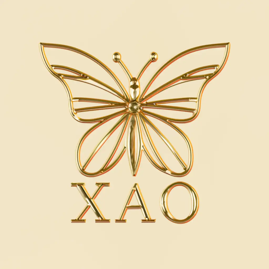 a logo design, with the text 'XAO', main symbol:BUTTERFLY, Moderate, clear background