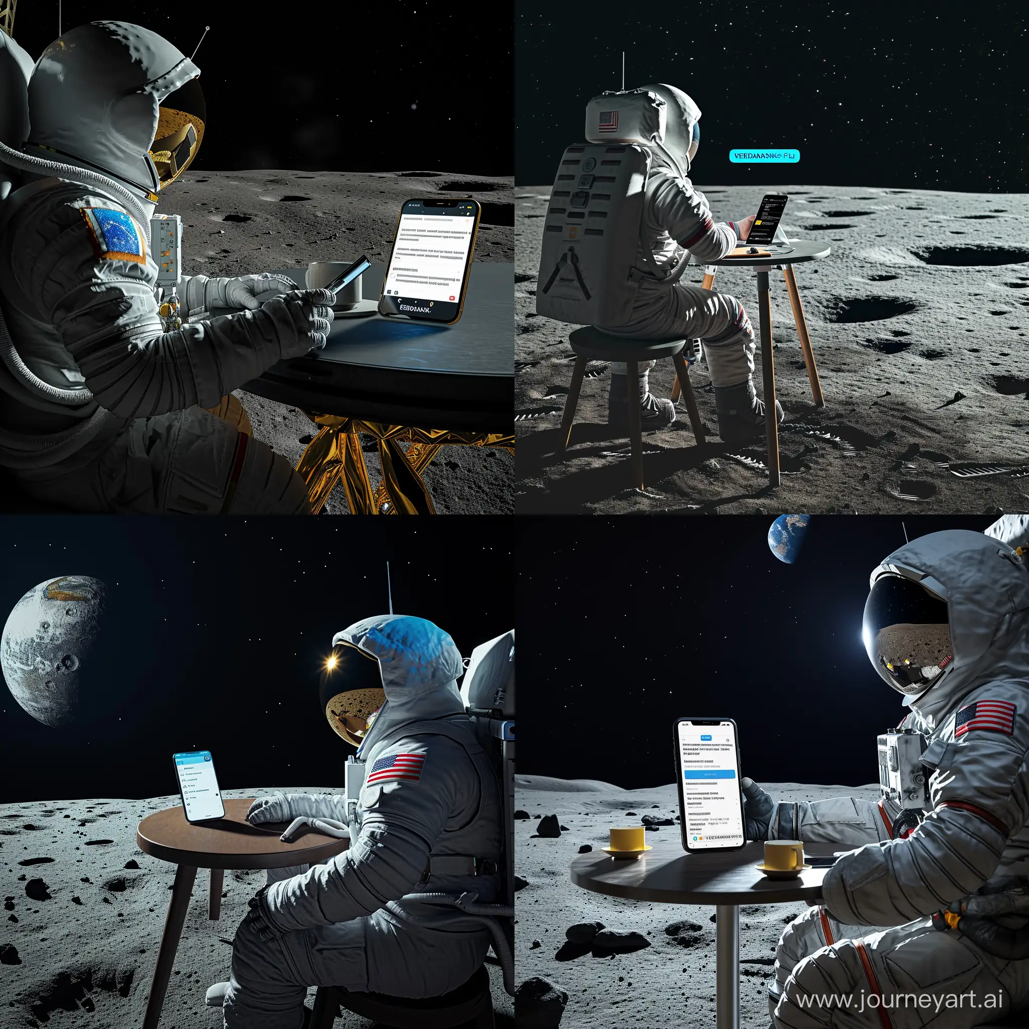 Moon-Cosmonaut-with-Phone-and-VERDANSKFM-Chat