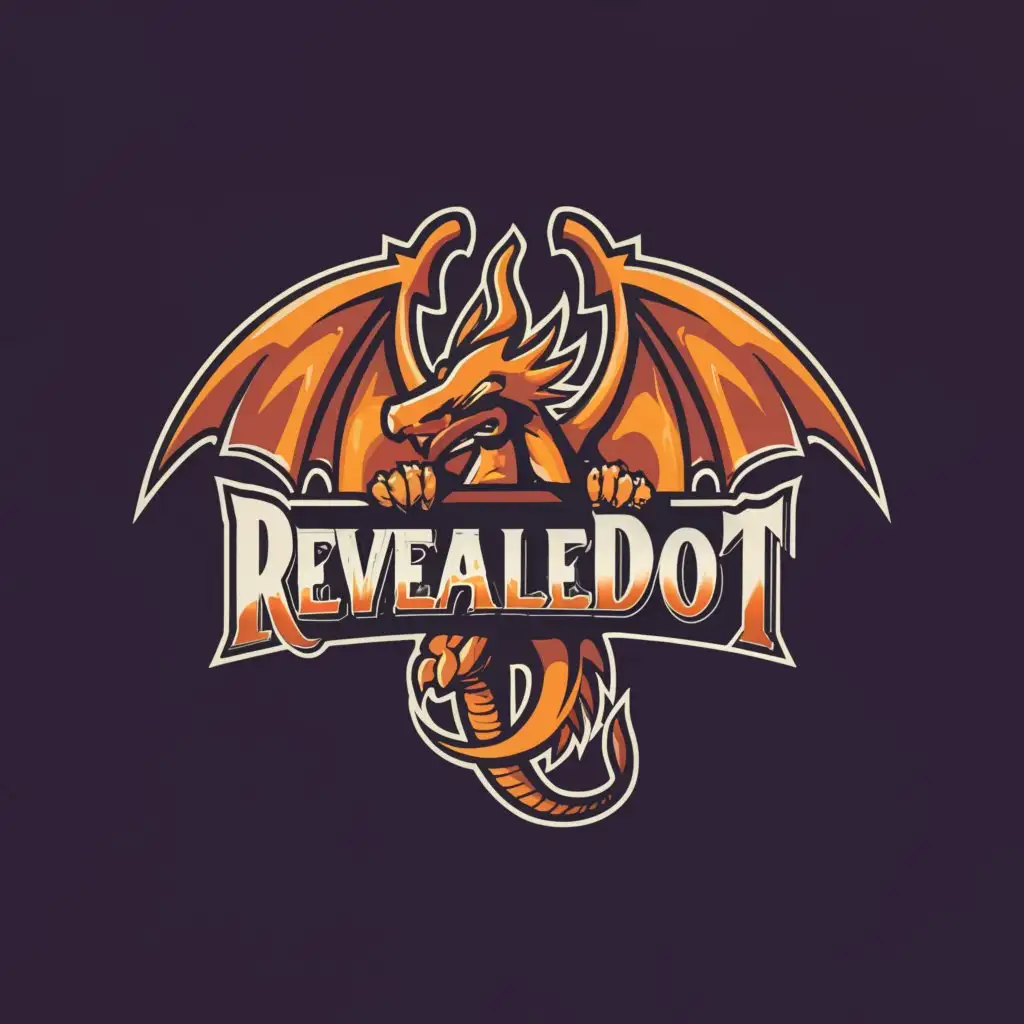 a logo design,with the text "RevealedOt", main symbol:dragon,Moderate,clear background
