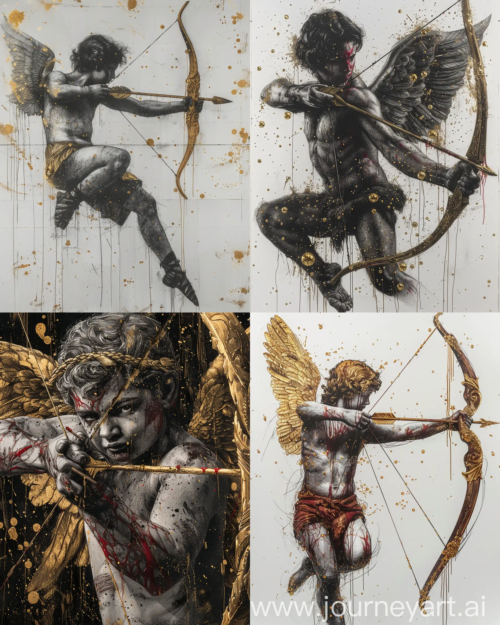 Eros-Cupido-Amor-A-MultiMedia-Masterpiece-with-Blood-and-Gold-Bow