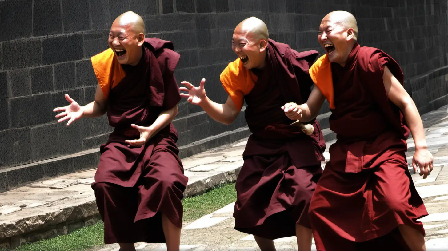 But the two remaining monks were laughing only harder. They were laughing and laughing and could not seem to stop.