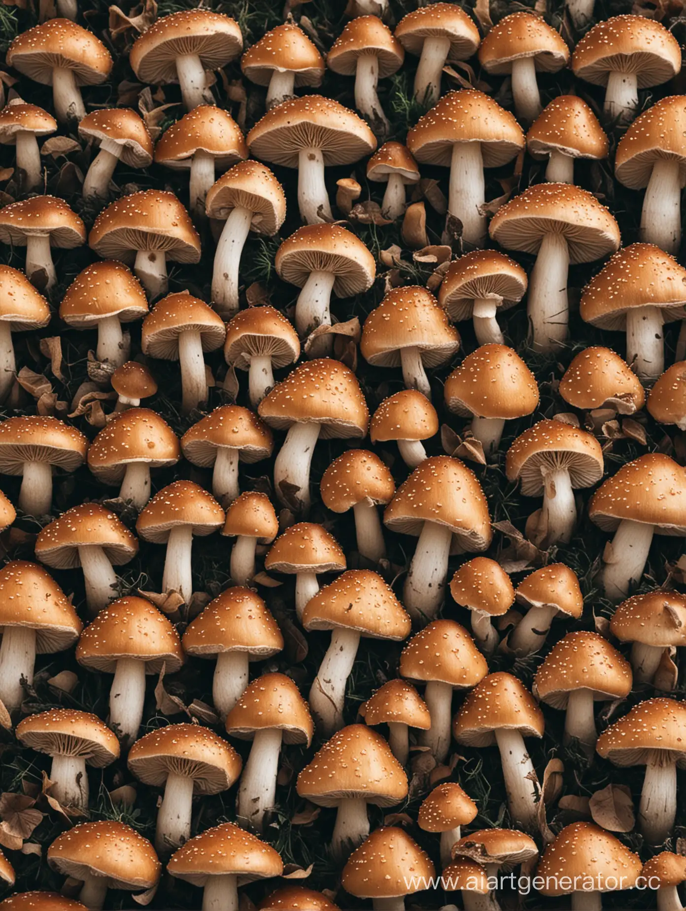 Enchanting-Forest-Mushrooms-Vibrant-Fungi-Amidst-Lush-Greenery