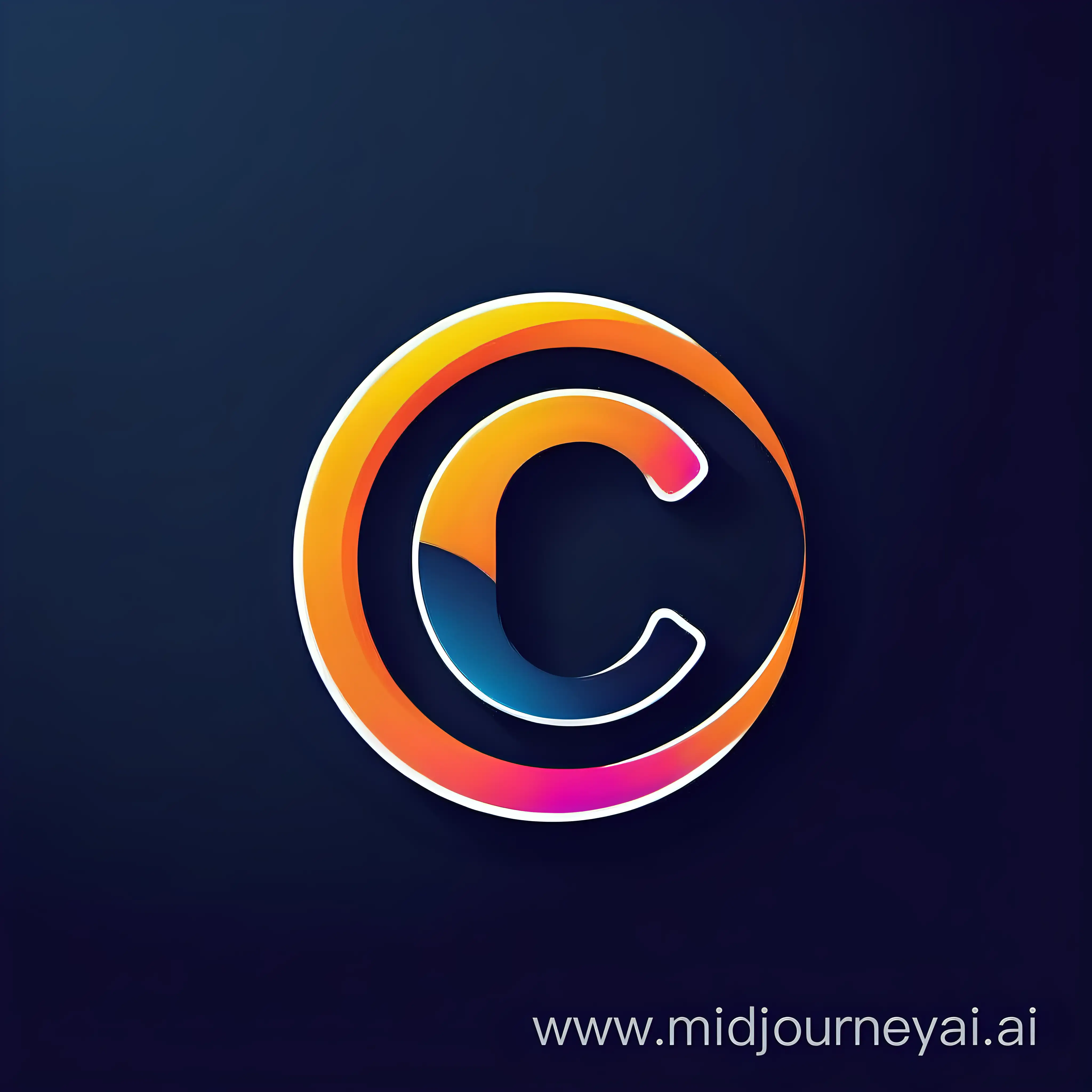 Bright and Visible Software System Design Logo with Letter C