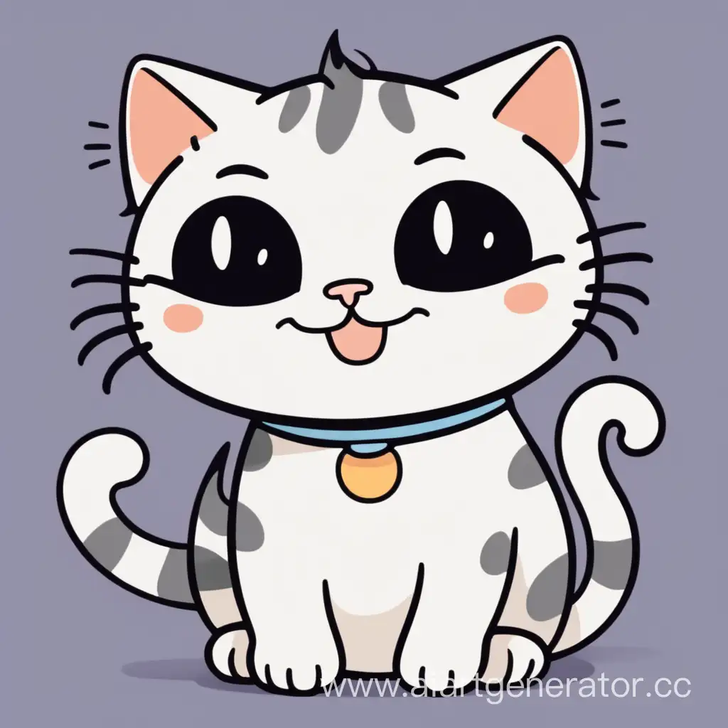 Cheerful-Cartoon-Cat-with-a-Radiant-Smile